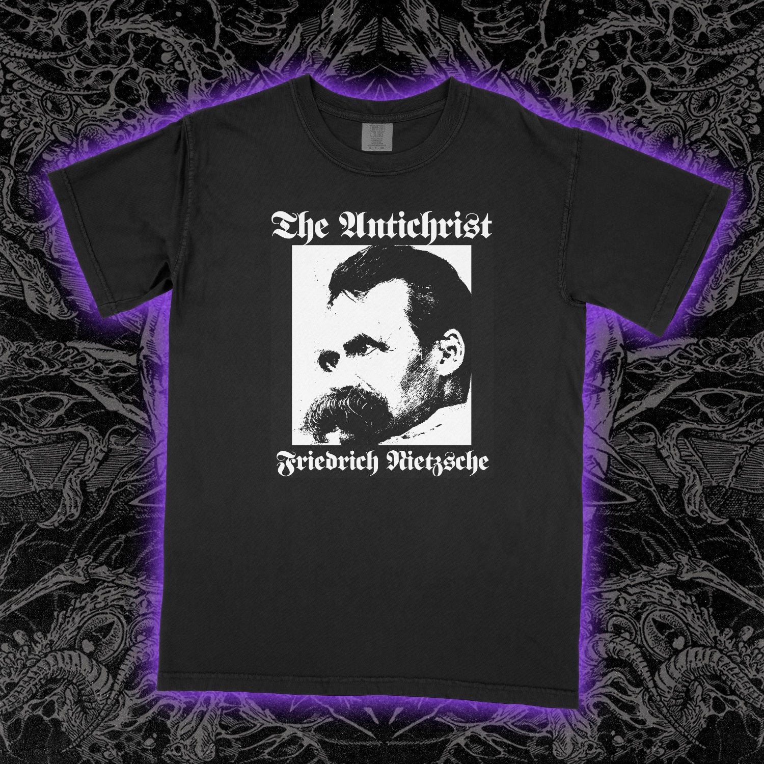 Friedrich Nietzsche Antichrist Comfort Colors Black Tee