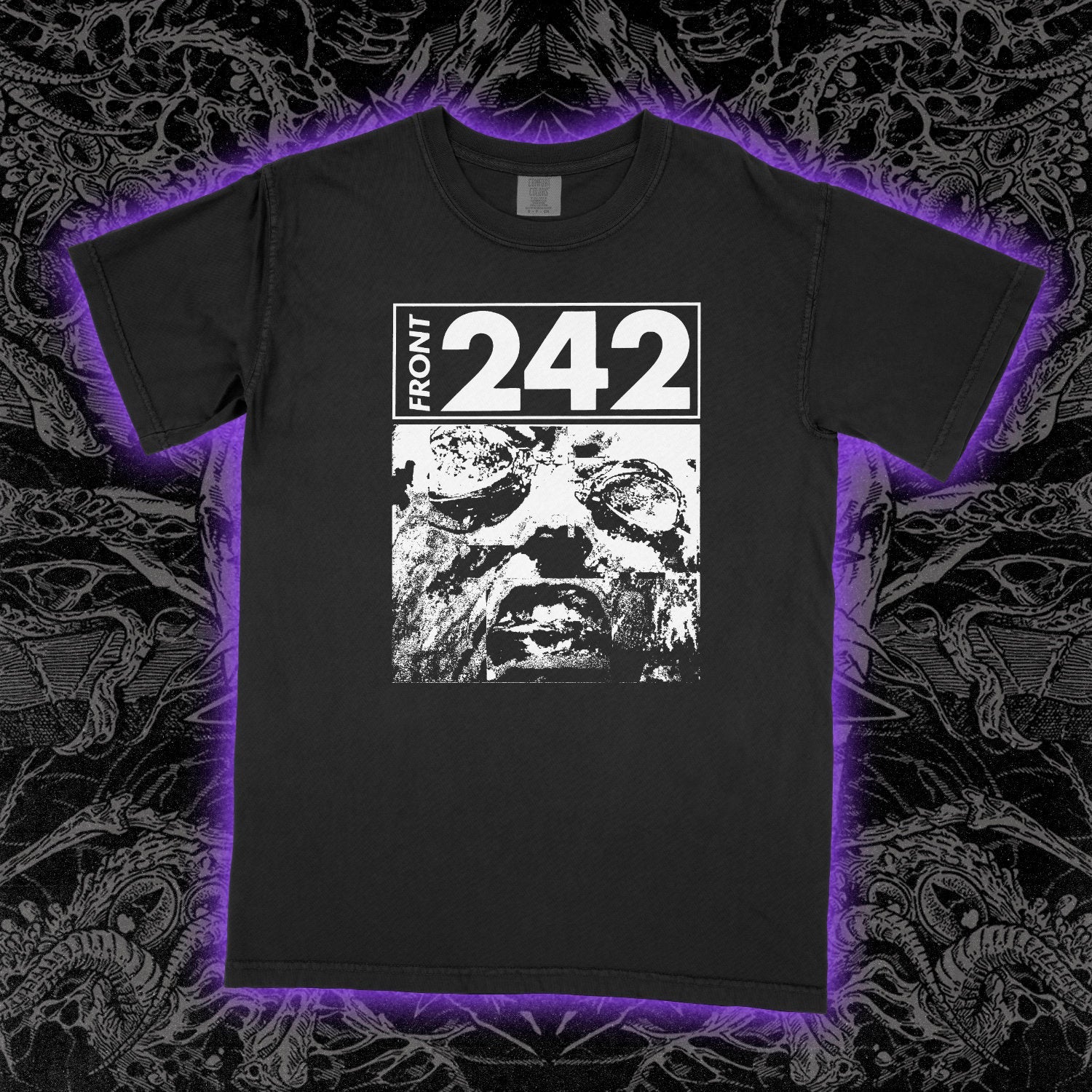 Front 242 Comfort Colors Black Tee