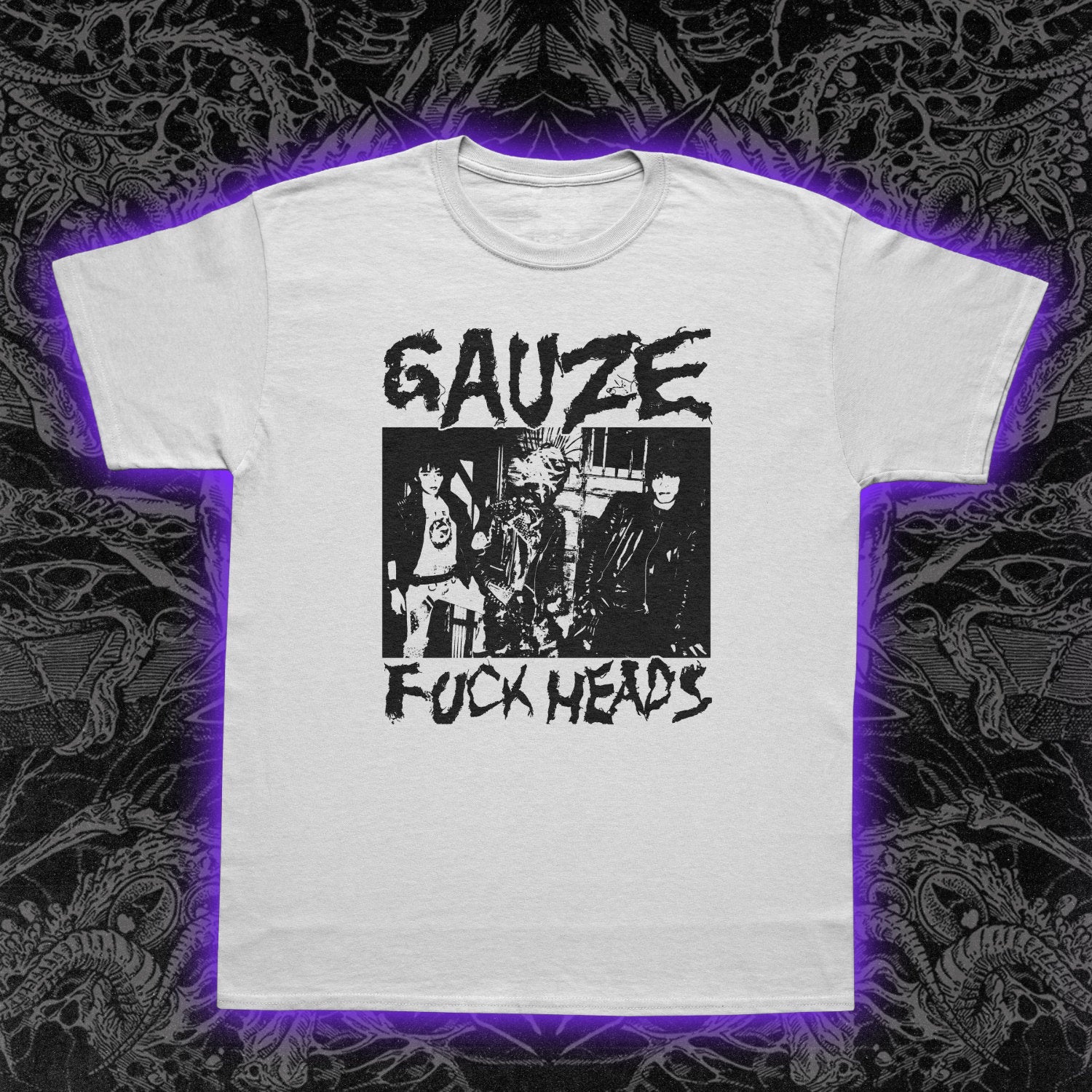 Gauze Fuck Heads D-Beat Slim Fit Tee | Occult Clothing