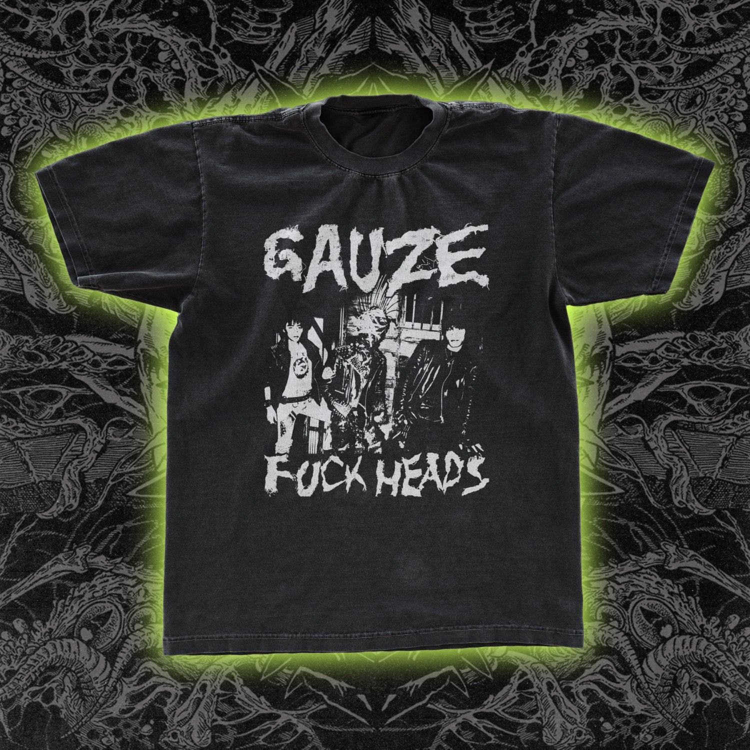 Gauze Fuck Heads D-Beat Shirt | Occult Clothing