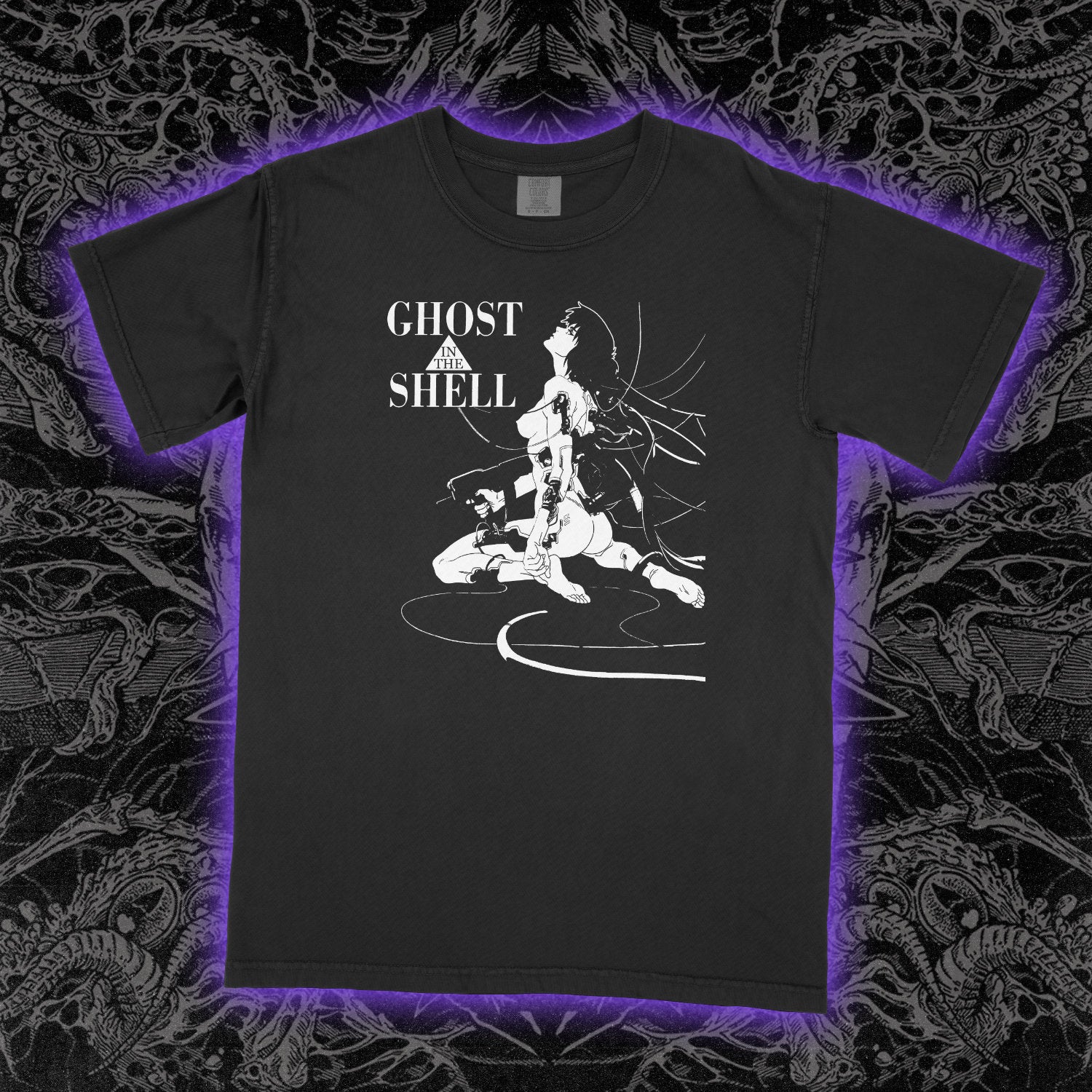 Ghost In The Shell Comfort Colors Black Tee