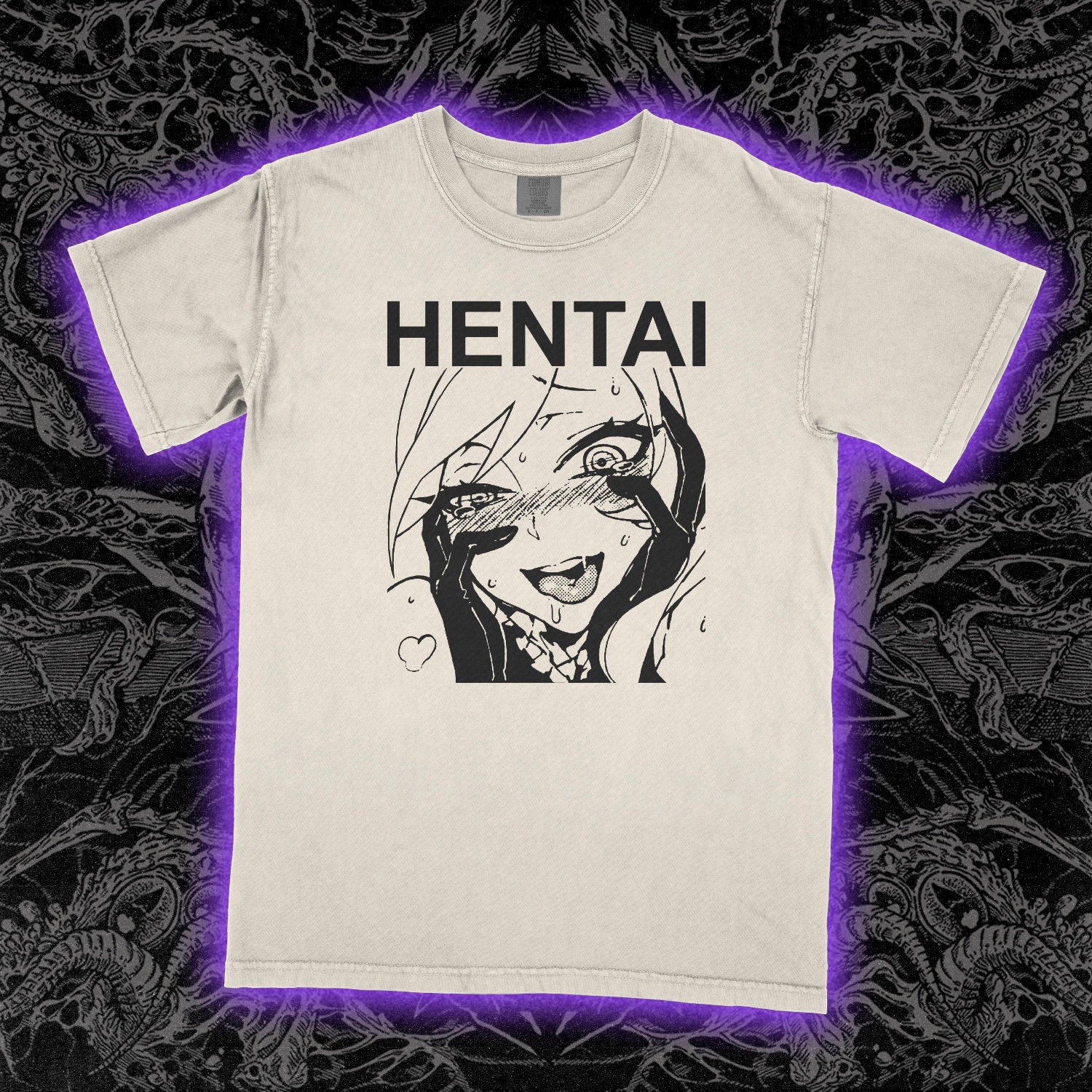 Hentai Ahegao Face Comfort Colors Ivory Tee