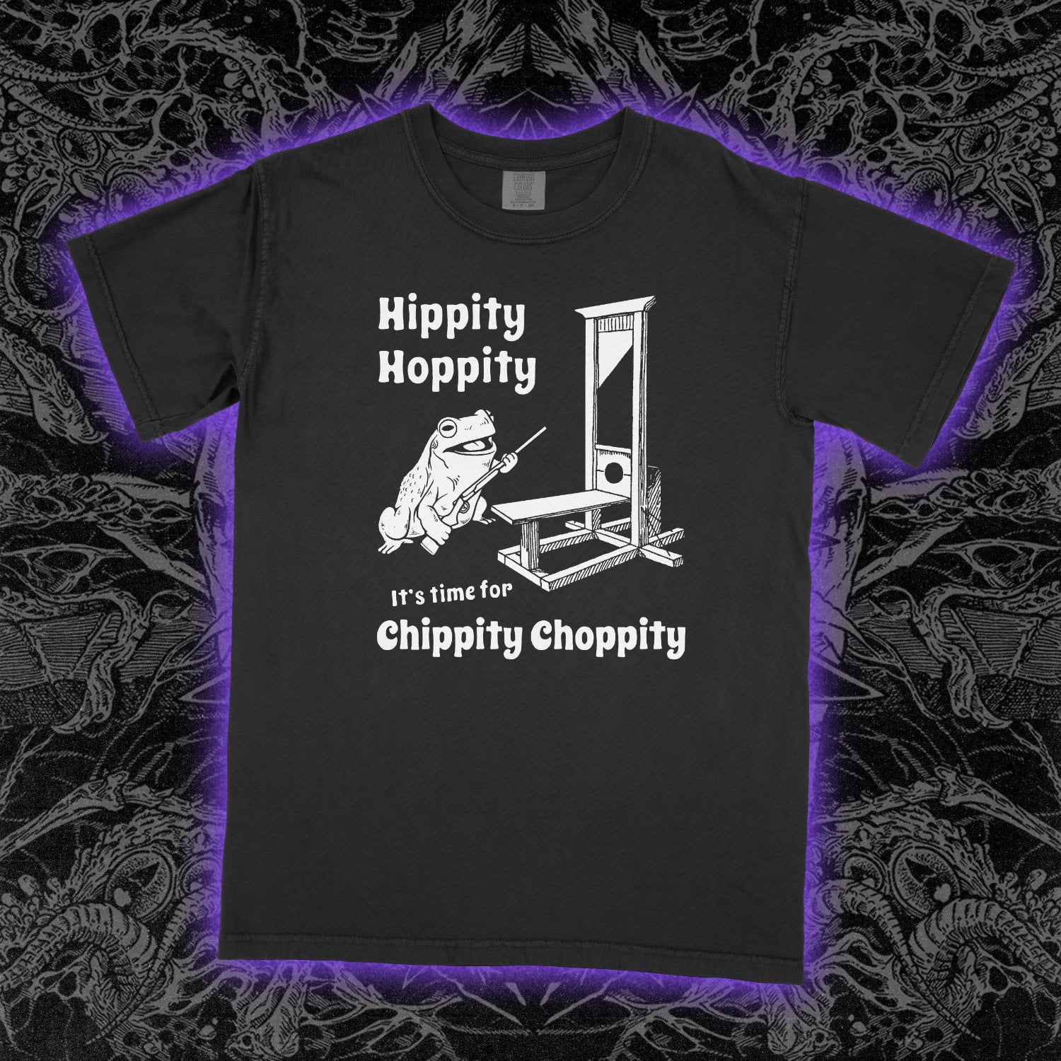 Hippity Hoppity Guillotine Comfort Colors Black Tee