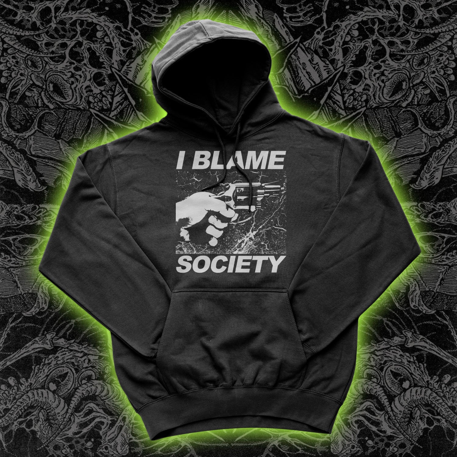 I Blame Society Handgun Hoodie