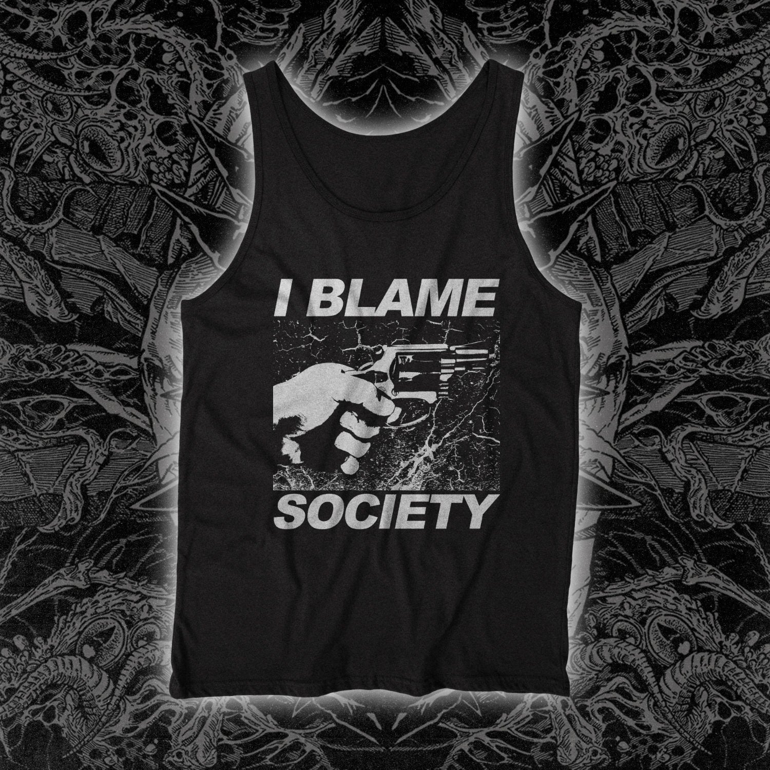 I Blame Society Handgun Tank Black