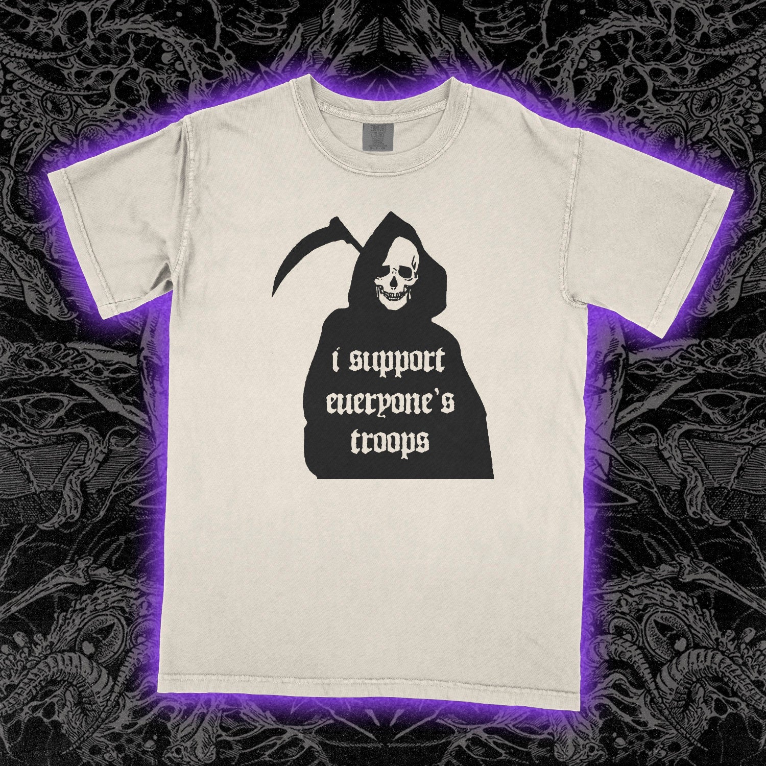 I Support Everyone's Troops Comfort Colors Ivory Tee