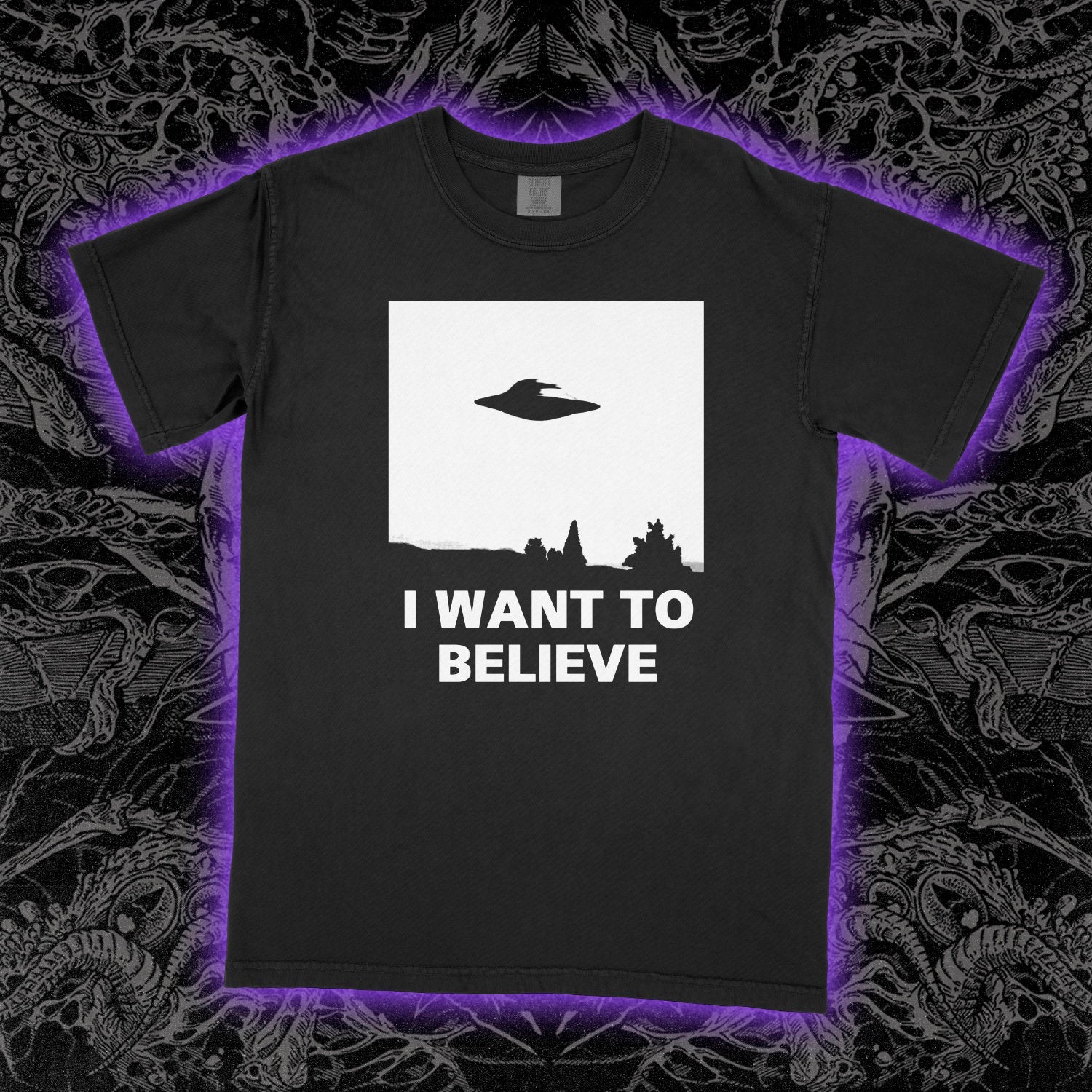 I Want To Believe Comfort Colors Black Tee