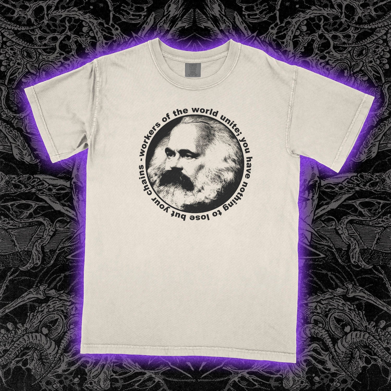 Karl Marx Workers Unite Comfort Colors Ivory Tee