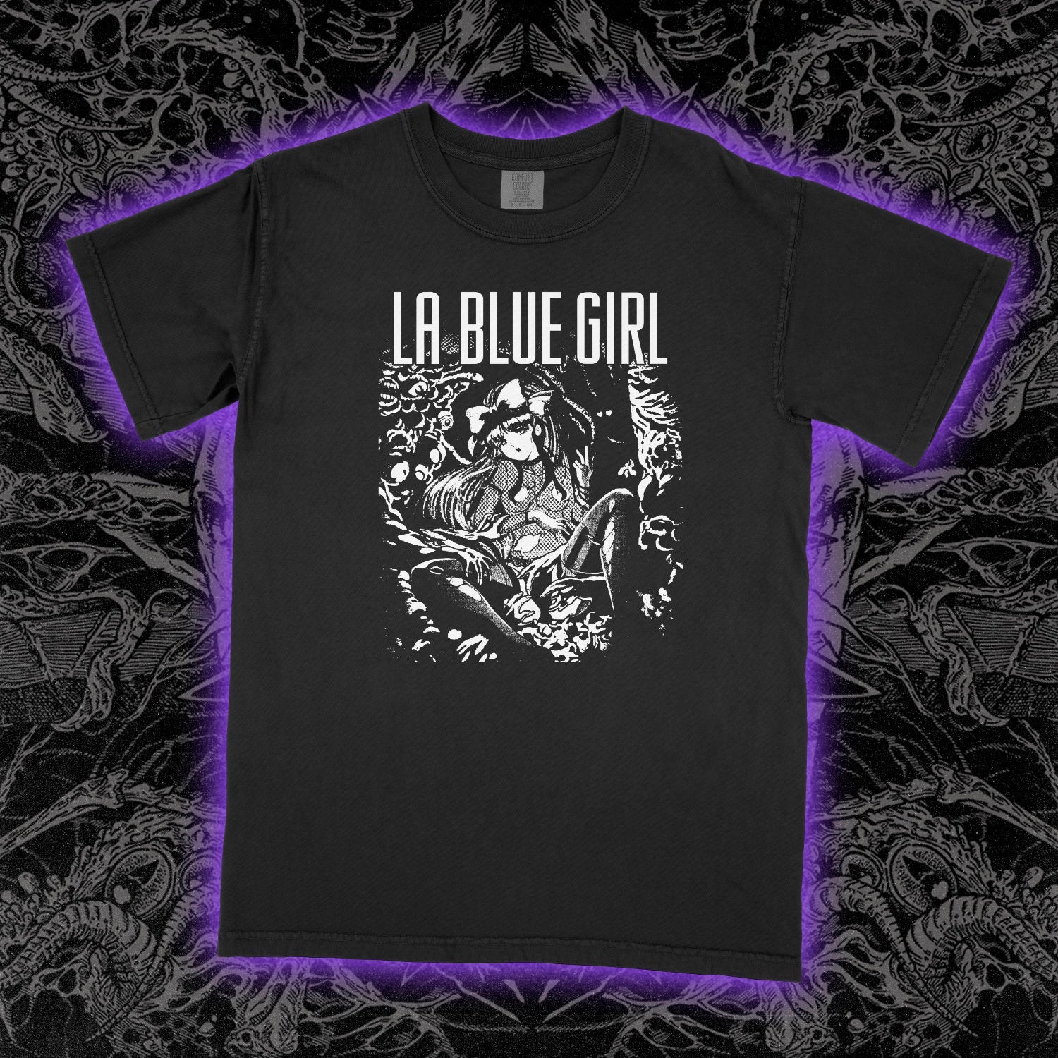 La Blue Girl Anime Hentai Comfort Colors Black Tee