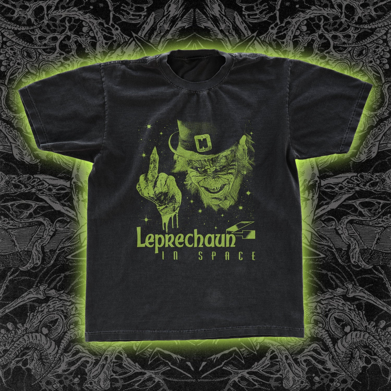 Leprechuan in Space Classic Tee Black