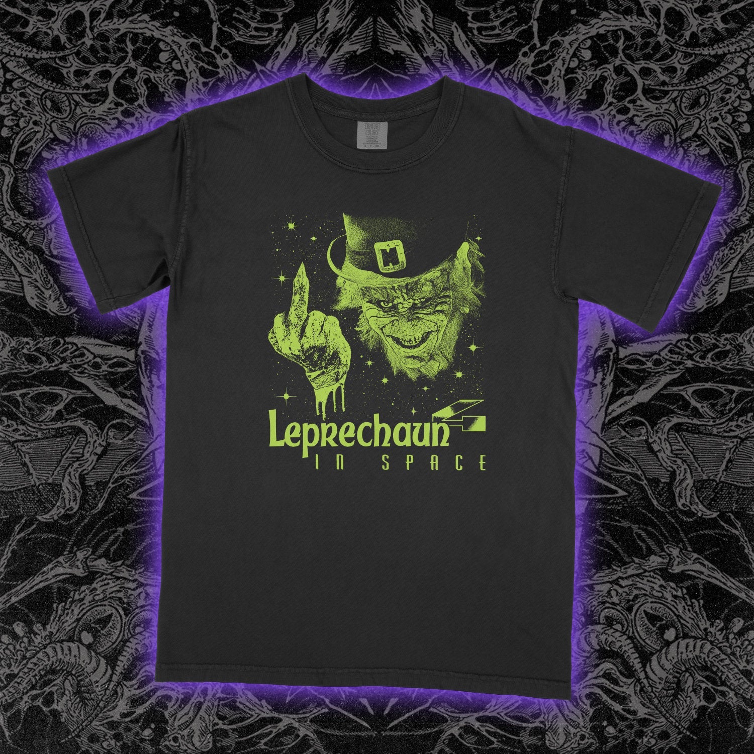 Leprechuan in Space Comfort Colors Tee Black