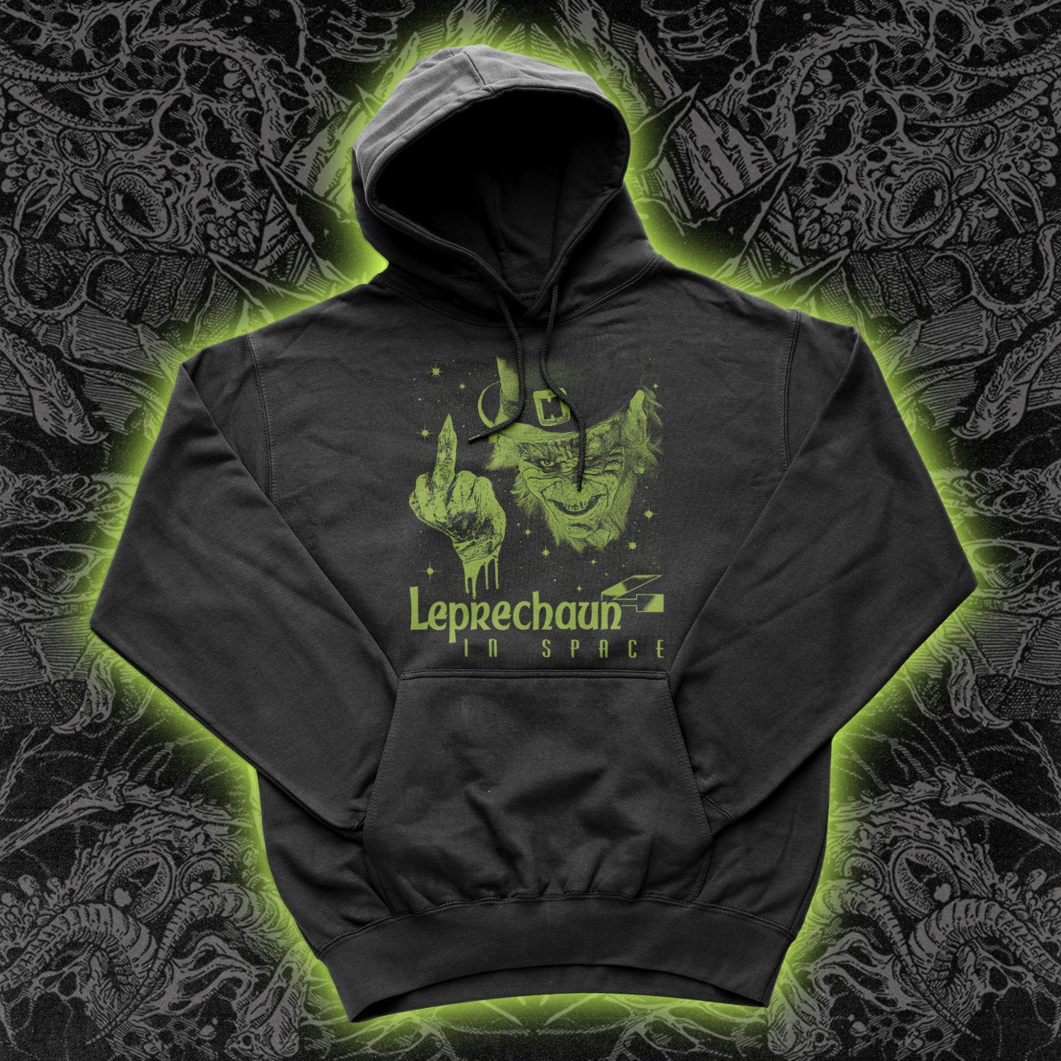 Leprechuan in Space Hoodie Black