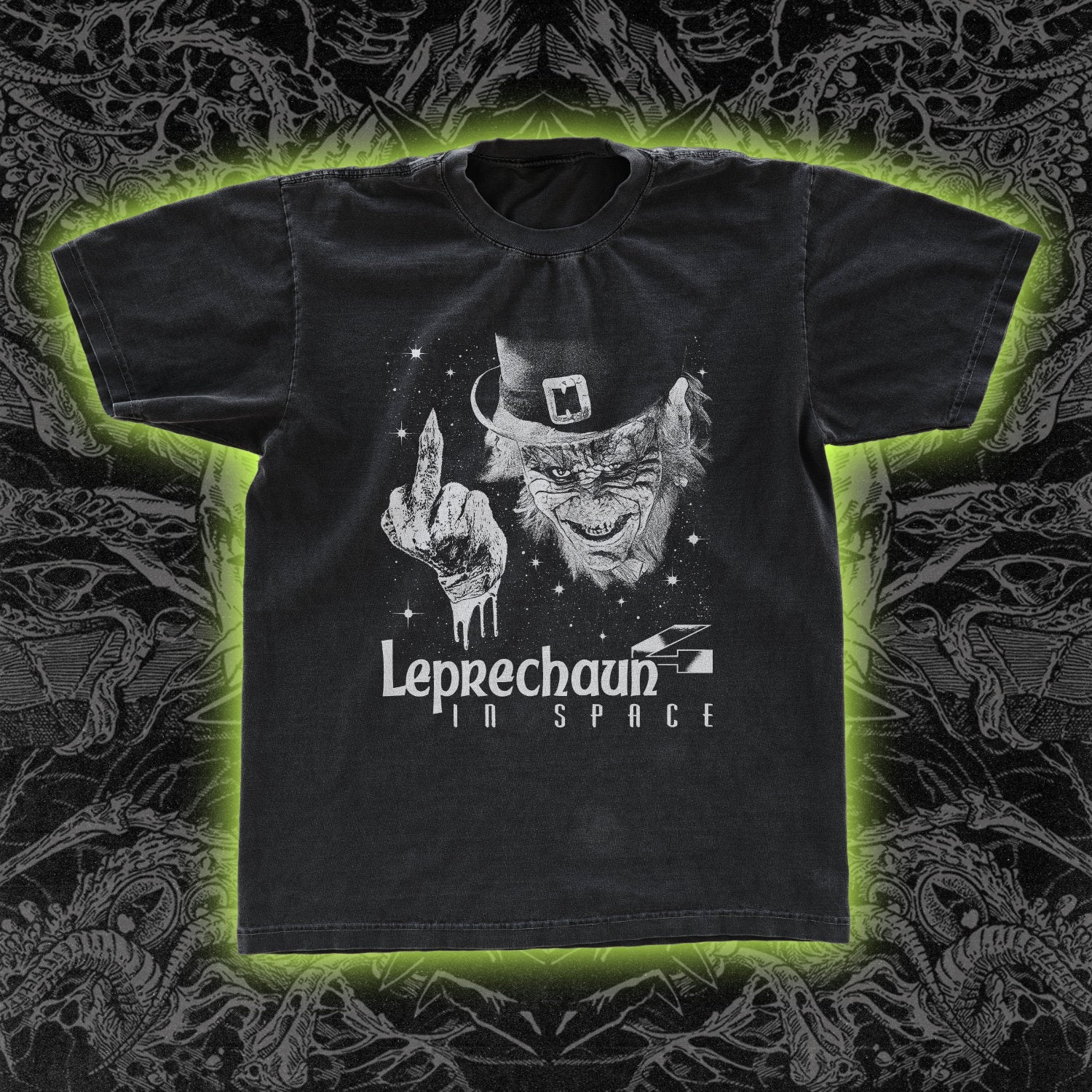 Leprechuan in Space Classic Tee Black