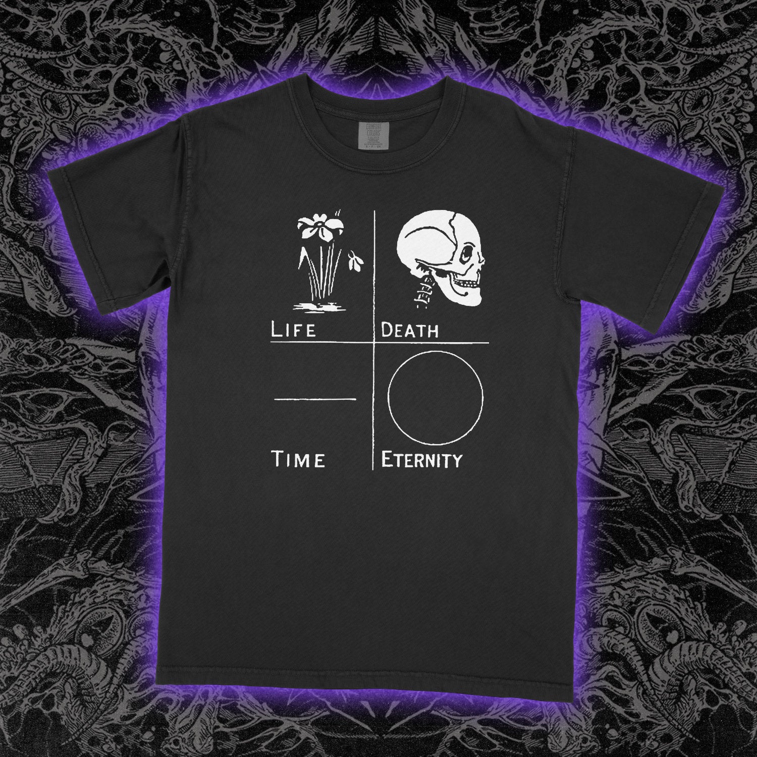 Life Death Time Eternity Comfort Colors Black Tee