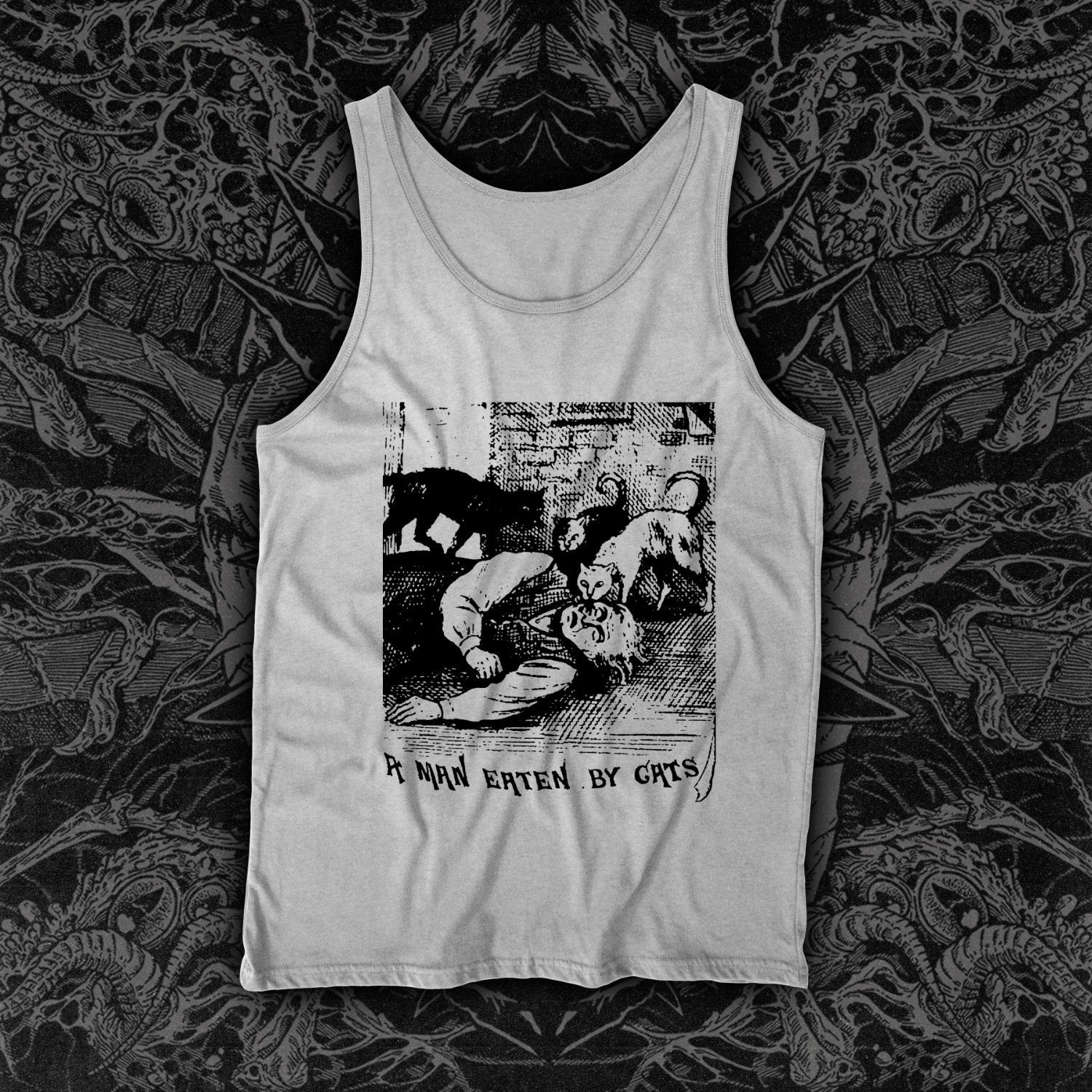 Man Eaten By Cats Tank White