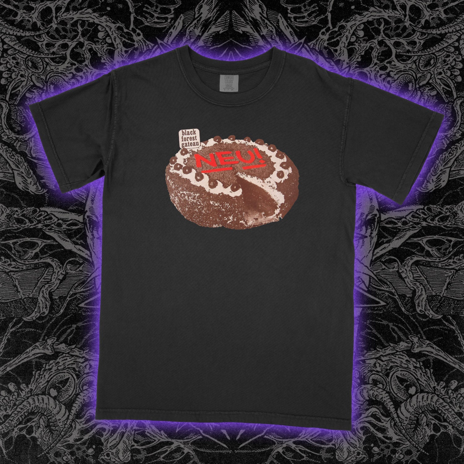 Neu Black Forest Cake Comfort Colors Black Tee