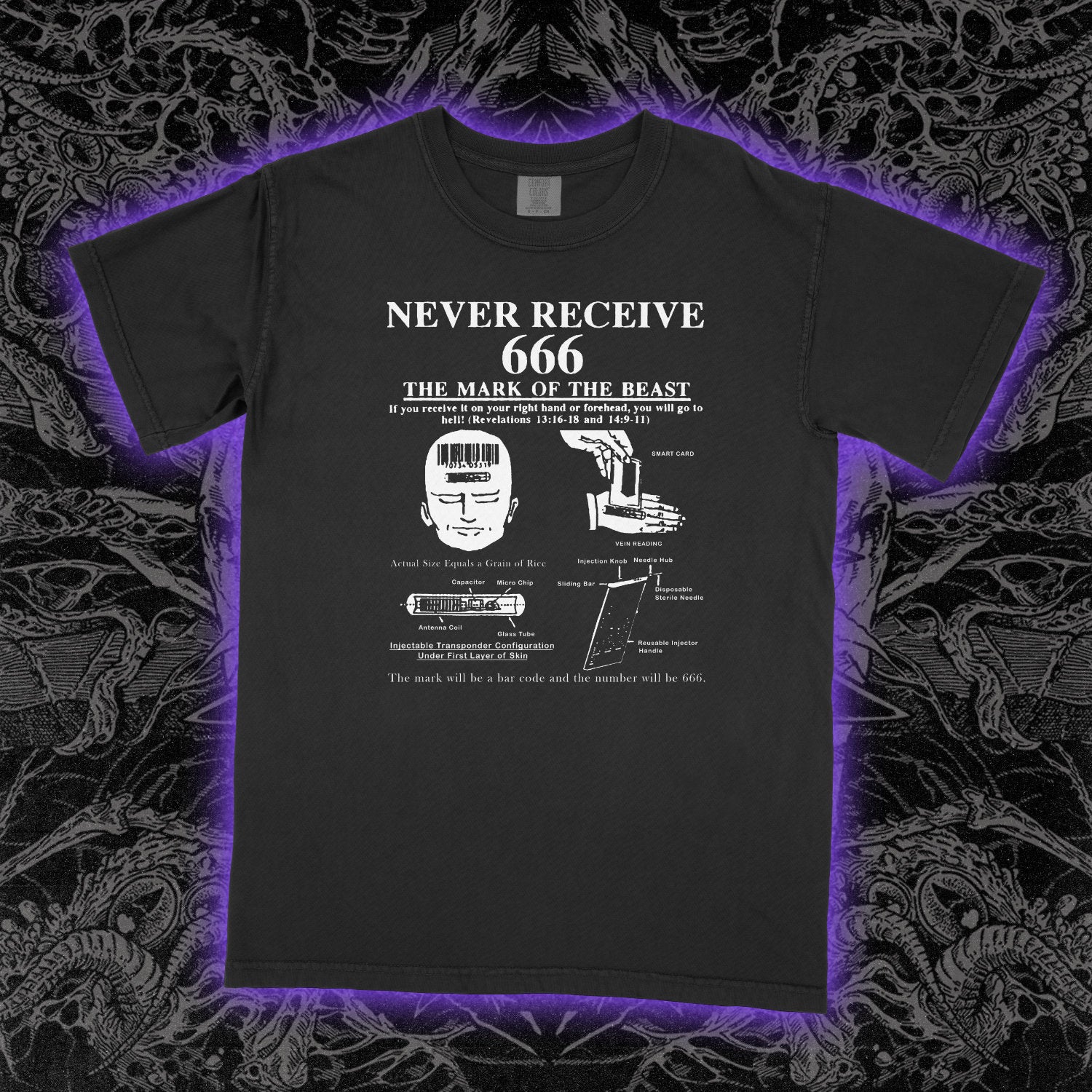 Never Receive 666 Comfort Colors Black Tee