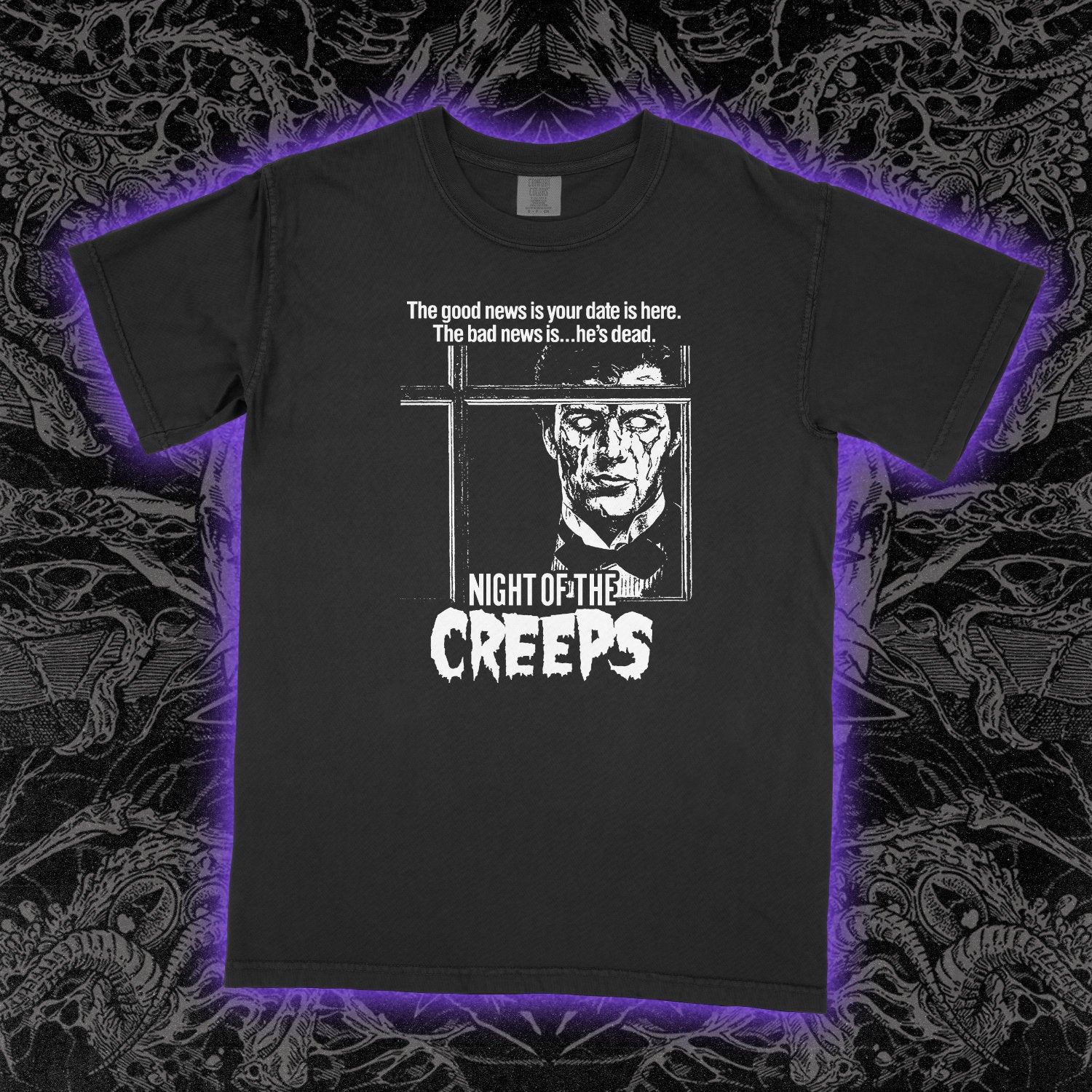 Night Of The Creeps Comfort Colors Black Tee