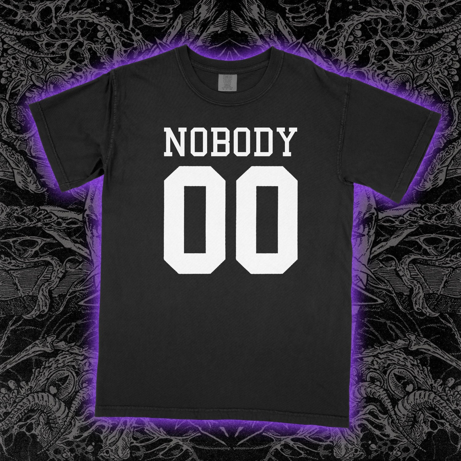 Nobody Sports Jersey Comfort Colors Black Tee