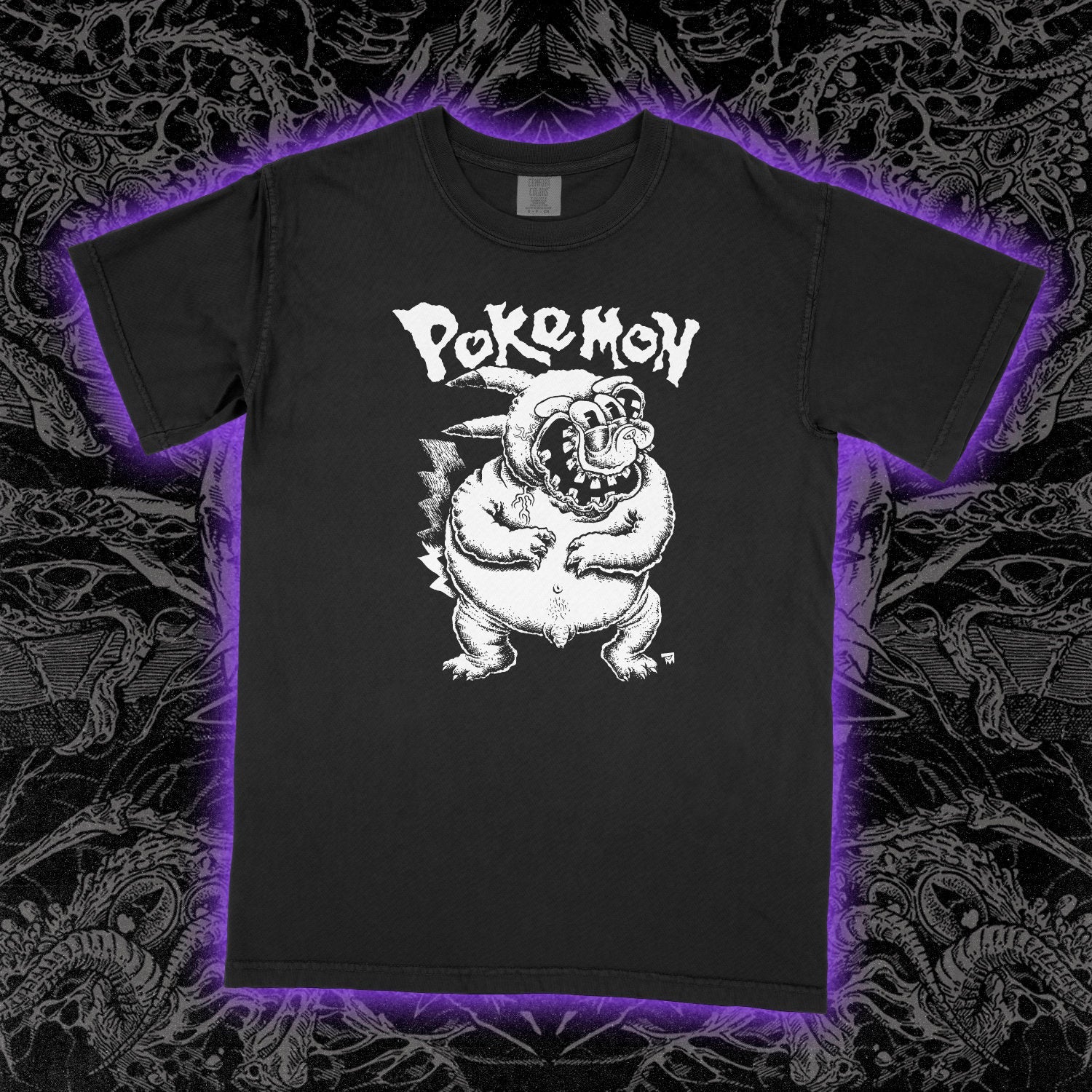 Normal Pokemon Pikachu Comfort Colors Black Tee