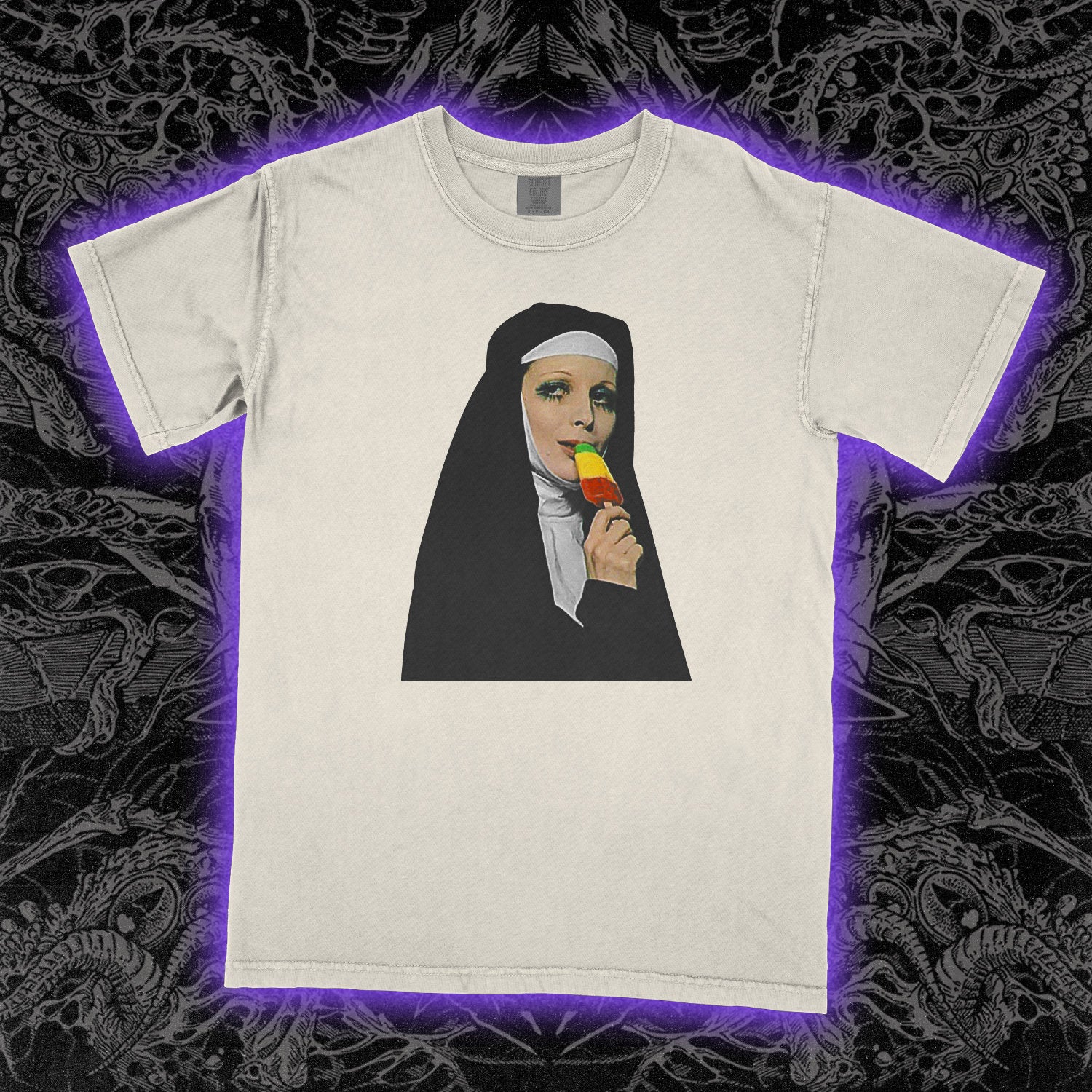 Nun With Ice Cream Comfort Colors Ivory Tee