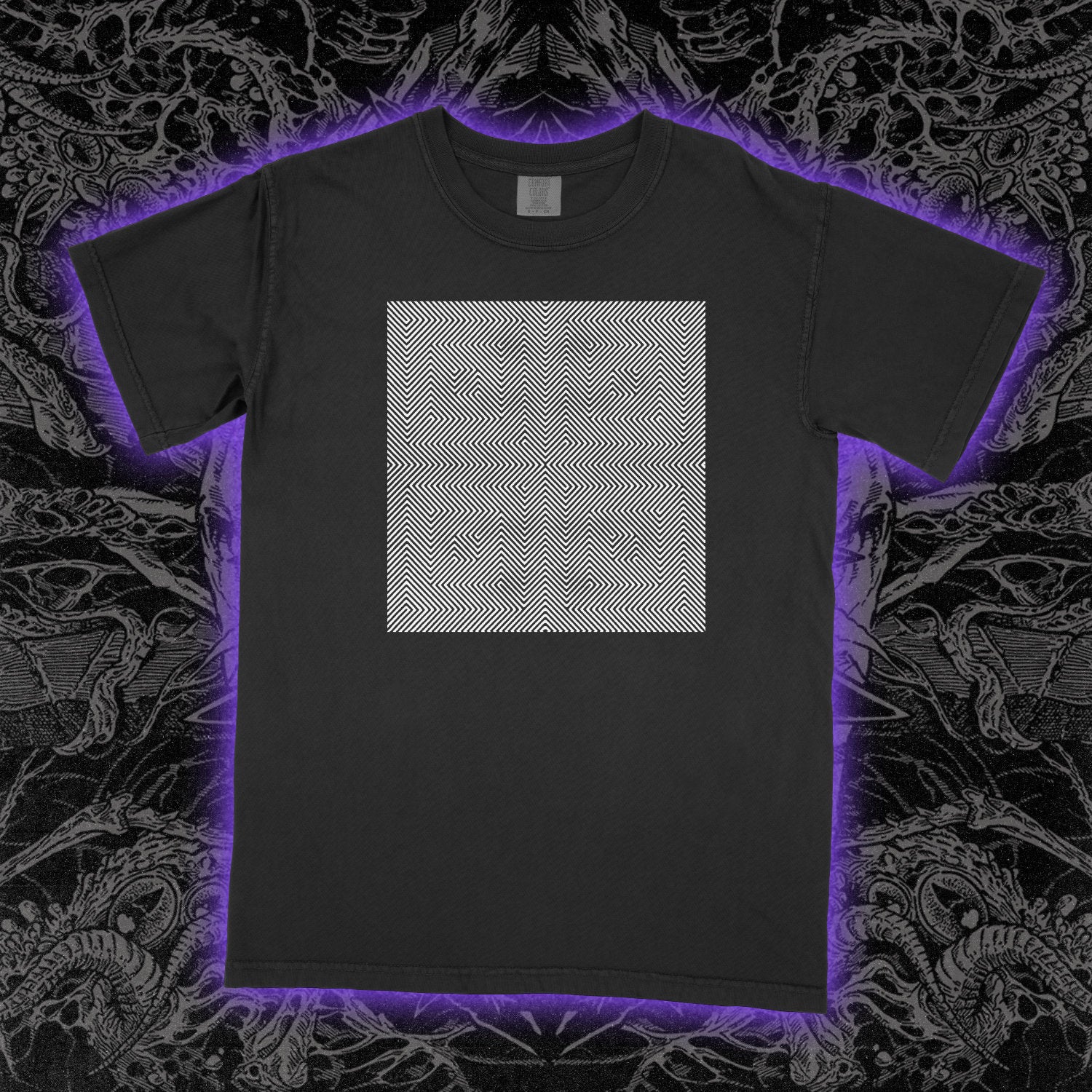 Optical Illusion Comfort Colors Black Tee