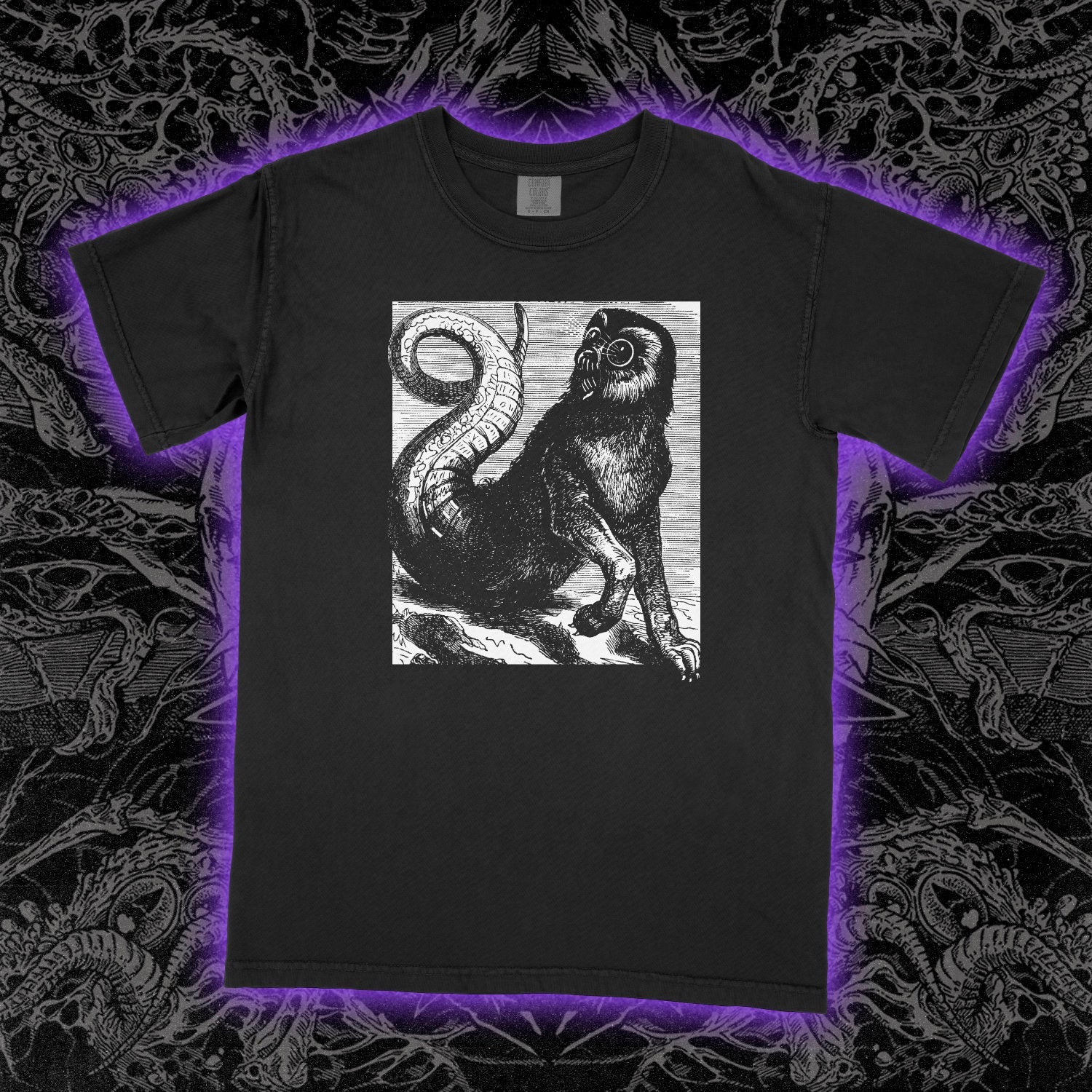 Owl Snake Beast Comfort Colors Black Tee