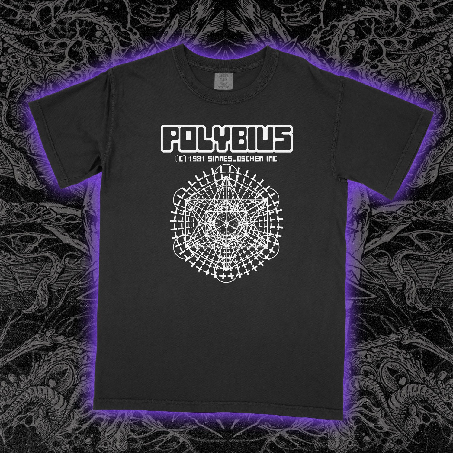 Polybius Videogame Comfort Colors Black Tee