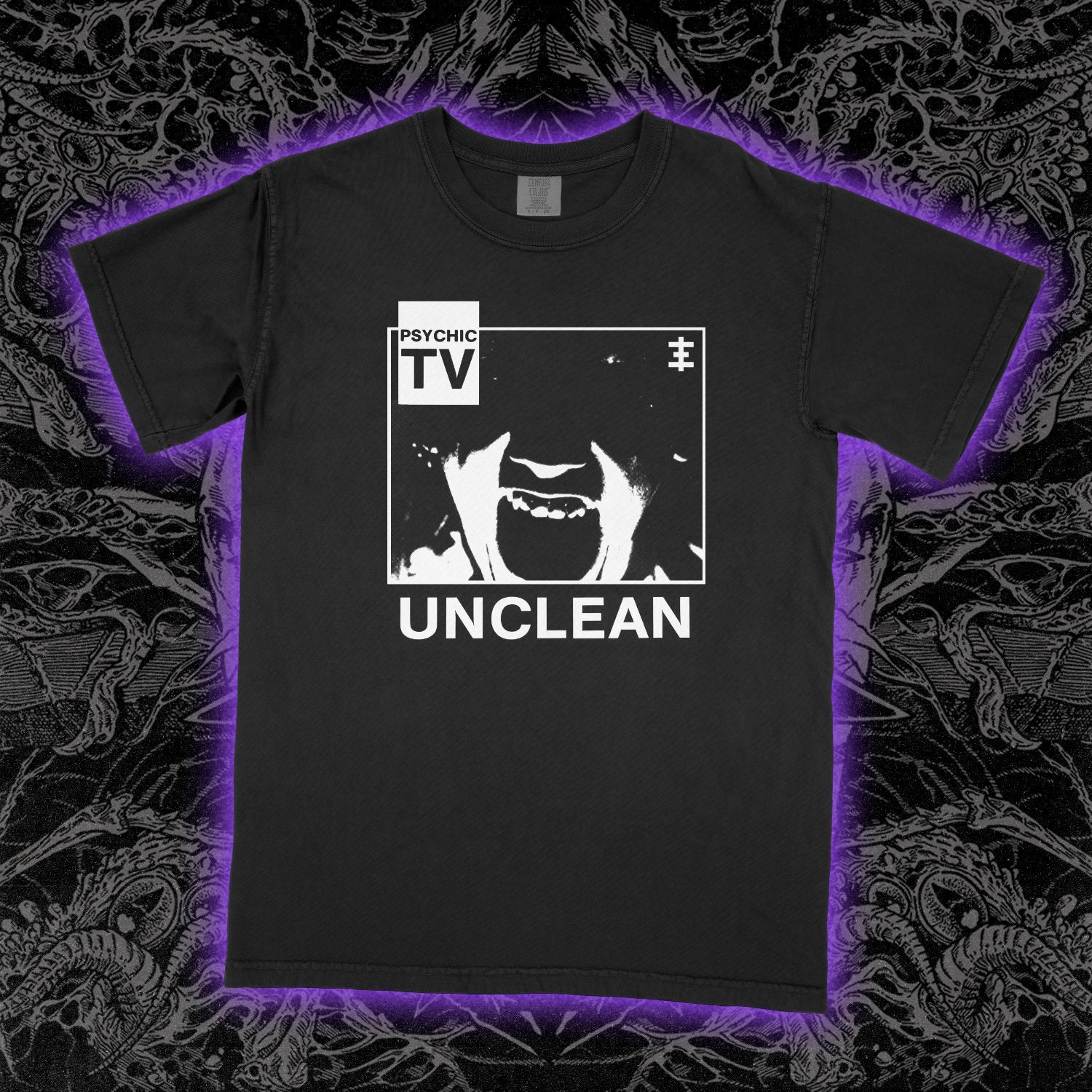 Psychic TV Unclean Comfort Colors Black Tee