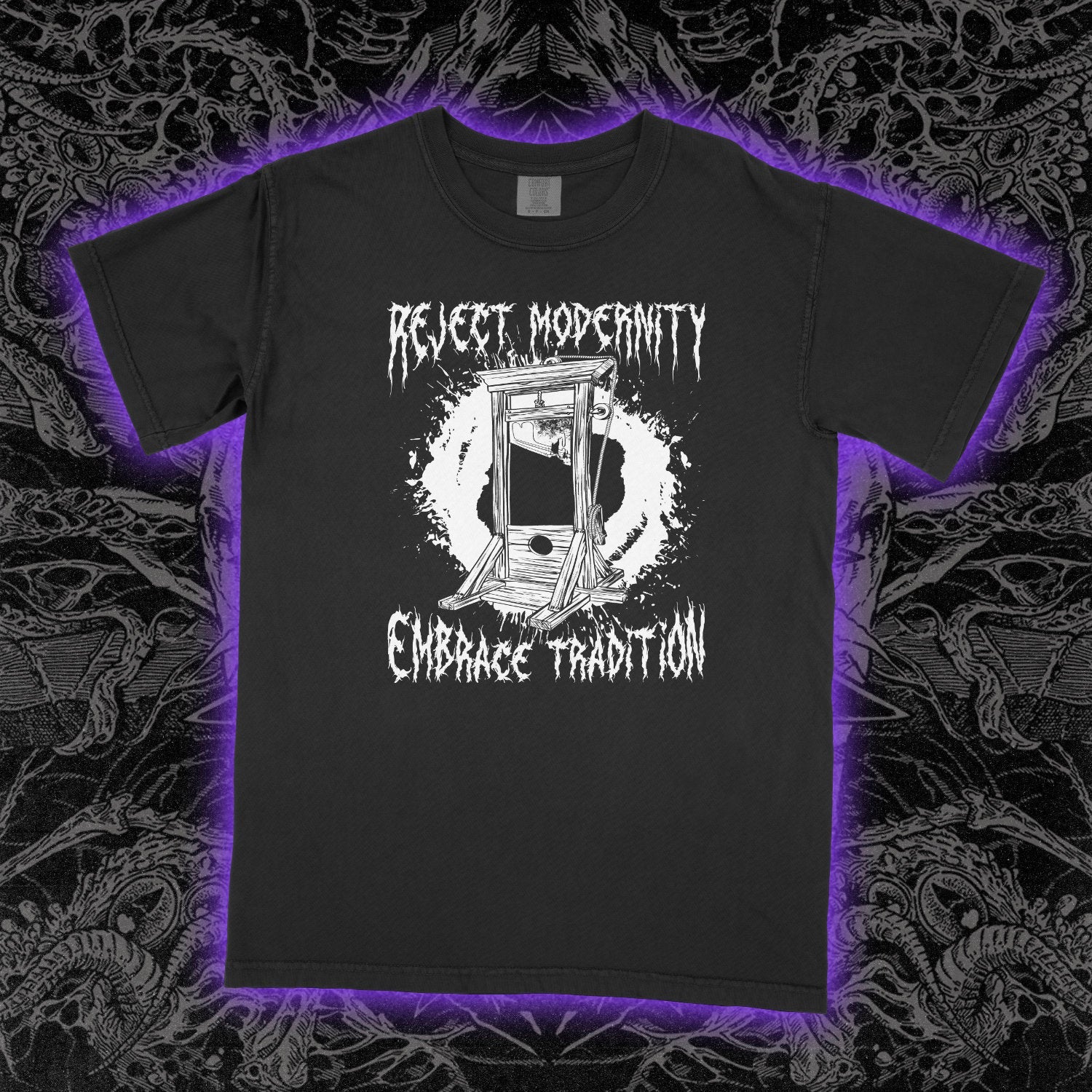 Reject Modernity Embrace Guillotine Comfort Colors Black Tee