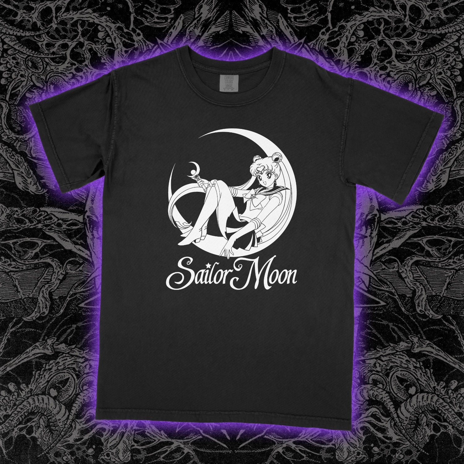 Sailor Moon Comfort Colors Black Tee