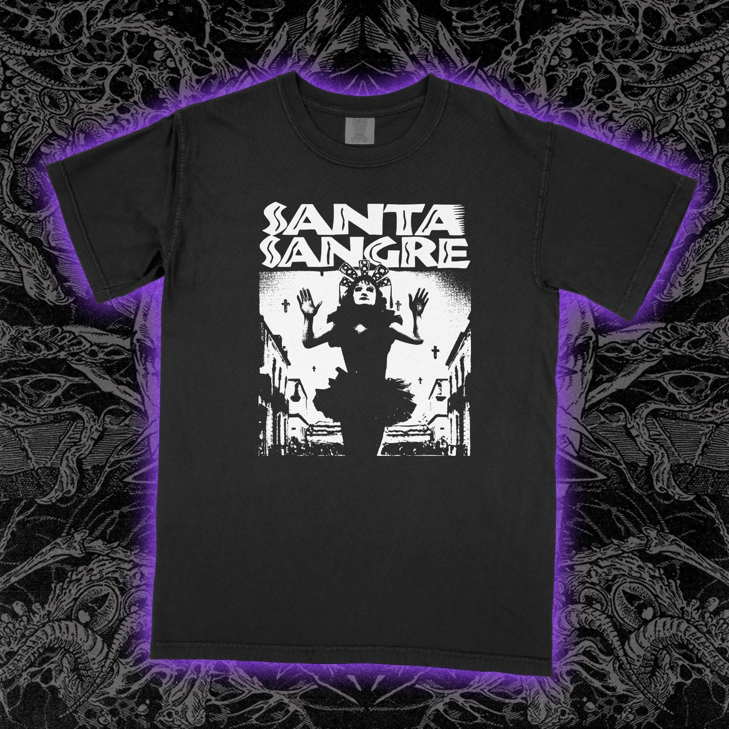 Santa Sangre Comfort Colors Black Tee