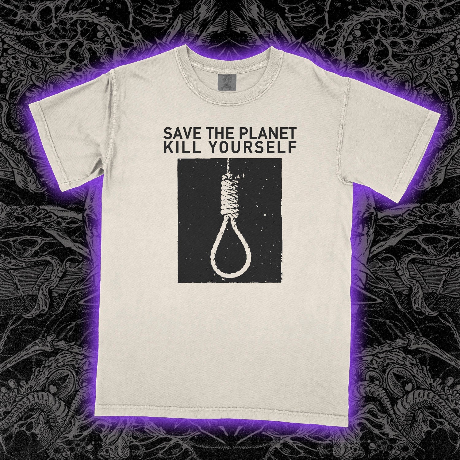 Save The Planet Kill Yourself Comfort Colors Ivory Tee