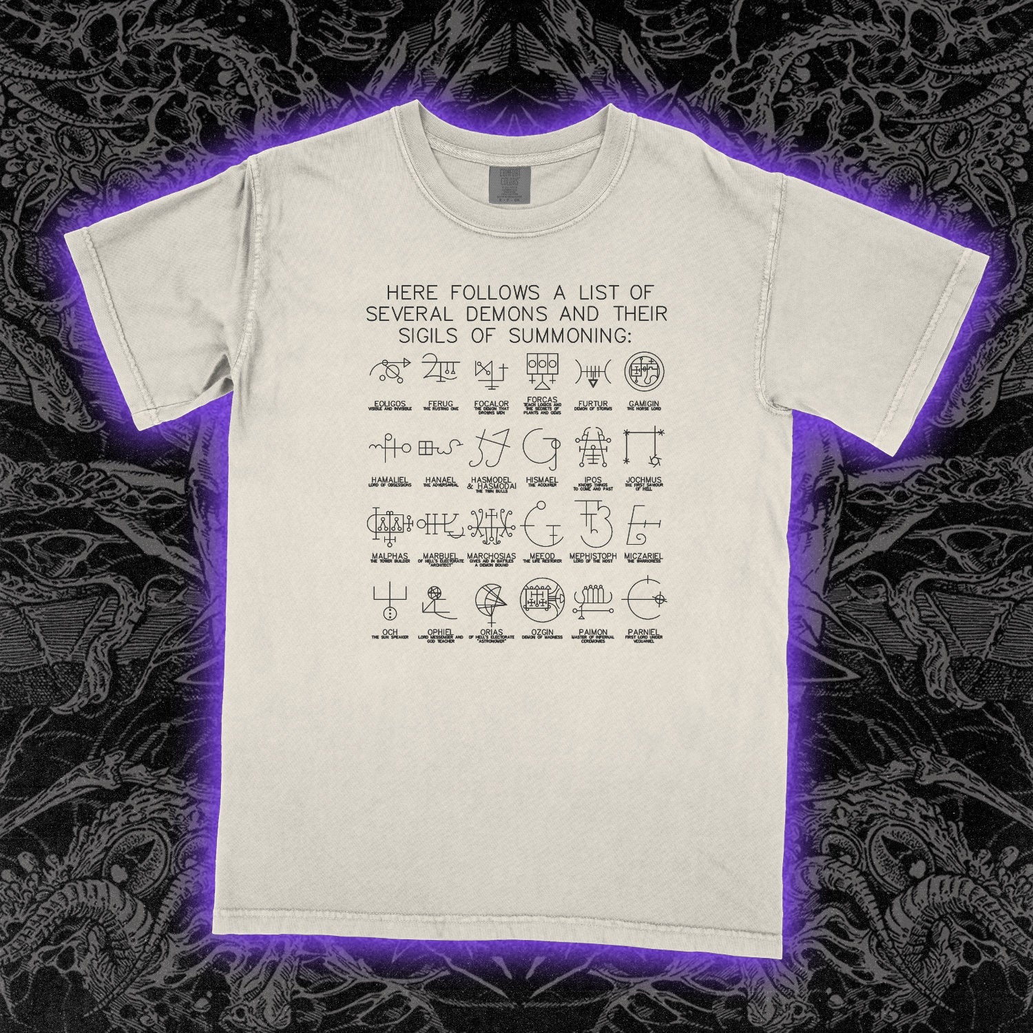 Several Demons And Their Sigils Comfort Colors Ivory Tee