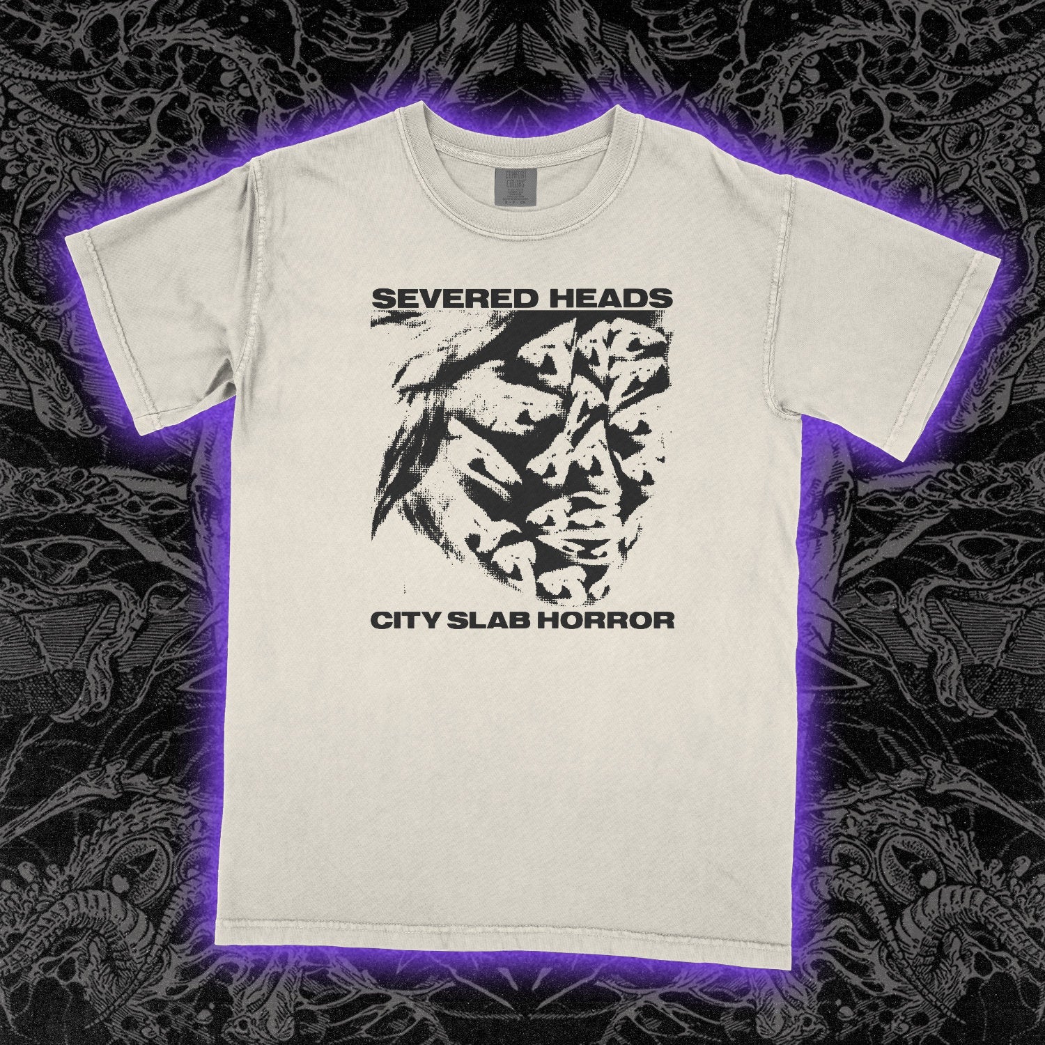 Severed Heads City Slab Comfort Colors Ivory Tee