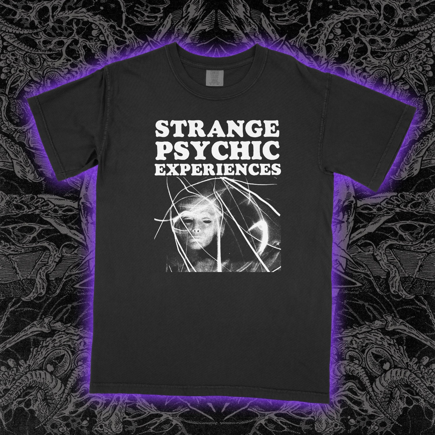 Strange Psychic Experiences Comfort Colors Black Tee