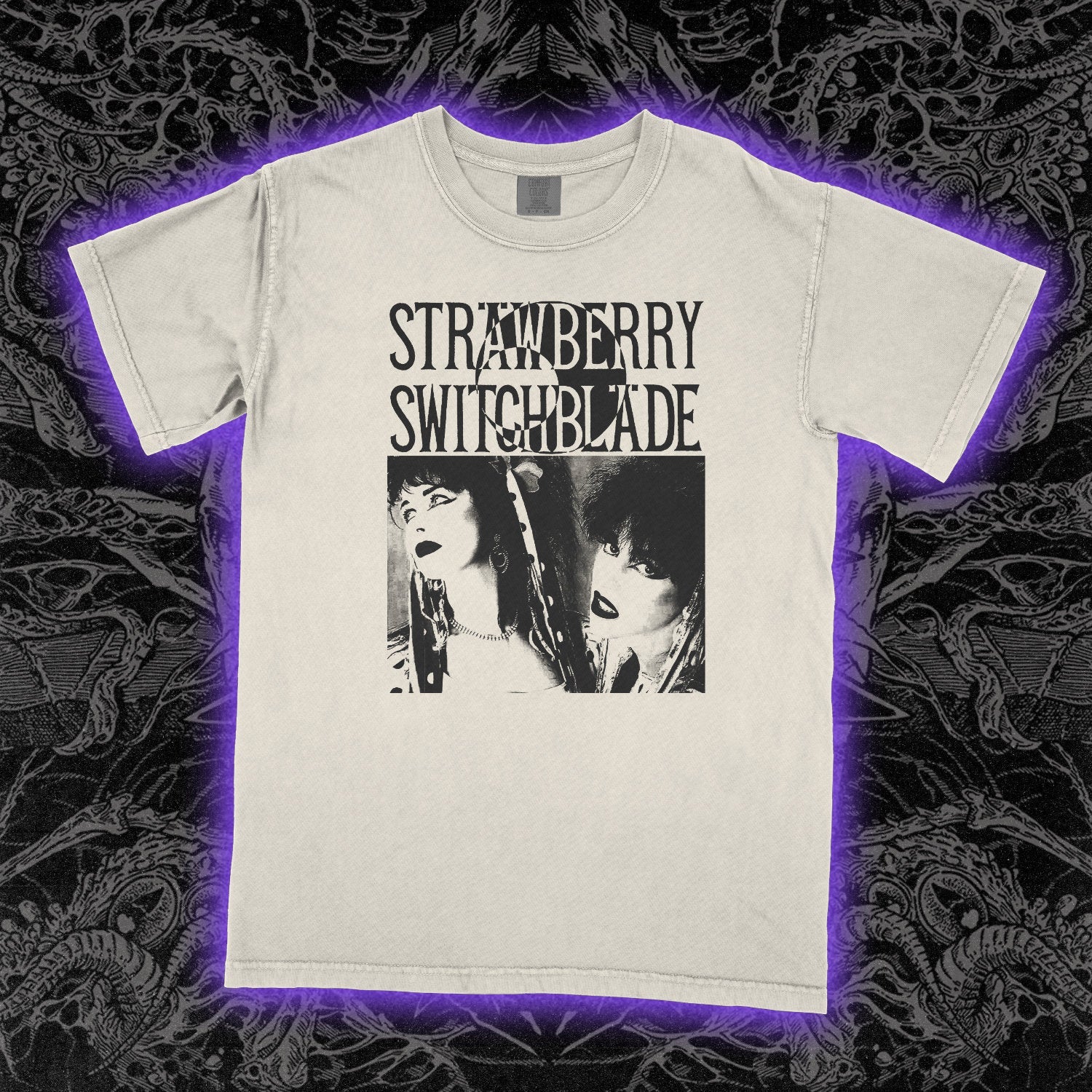 Strawberry Switchblade Comfort Colors Ivory Tee