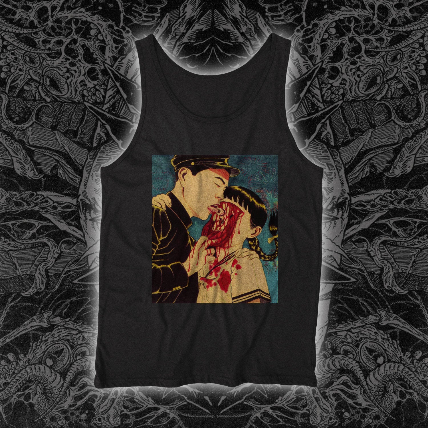 Suehiro Maruo Bloody Face Tank Black