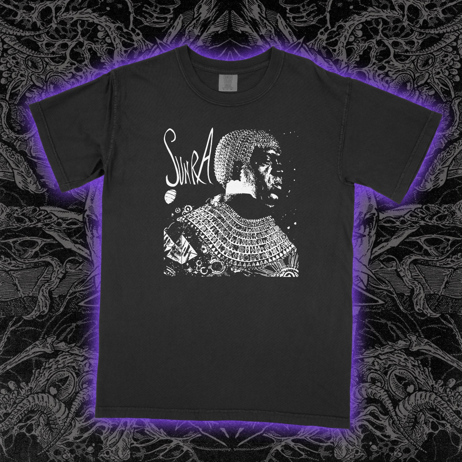 Sun Ra Space Portrait Comfort Colors Black Tee