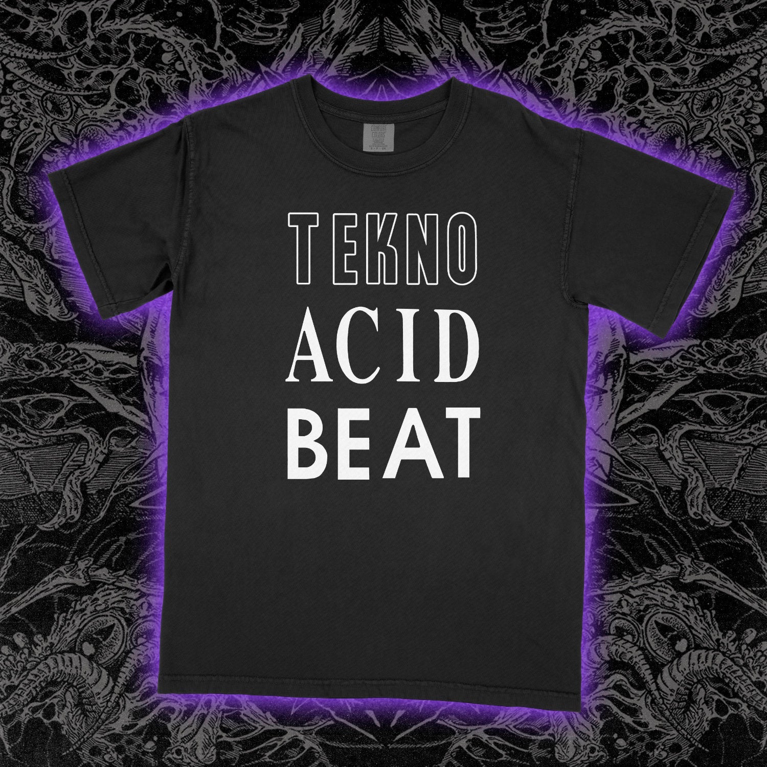 Tekno Acid Beat Comfort Colors Black Tee