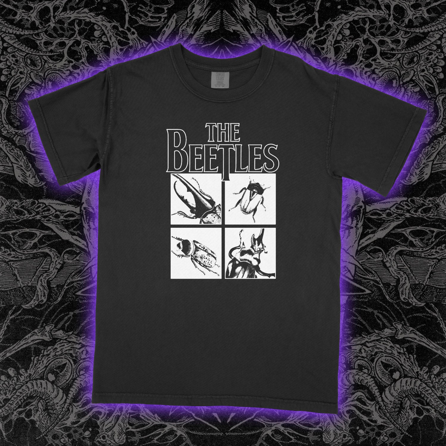 The Beetles Insect Band Comfort Colors Black Tee