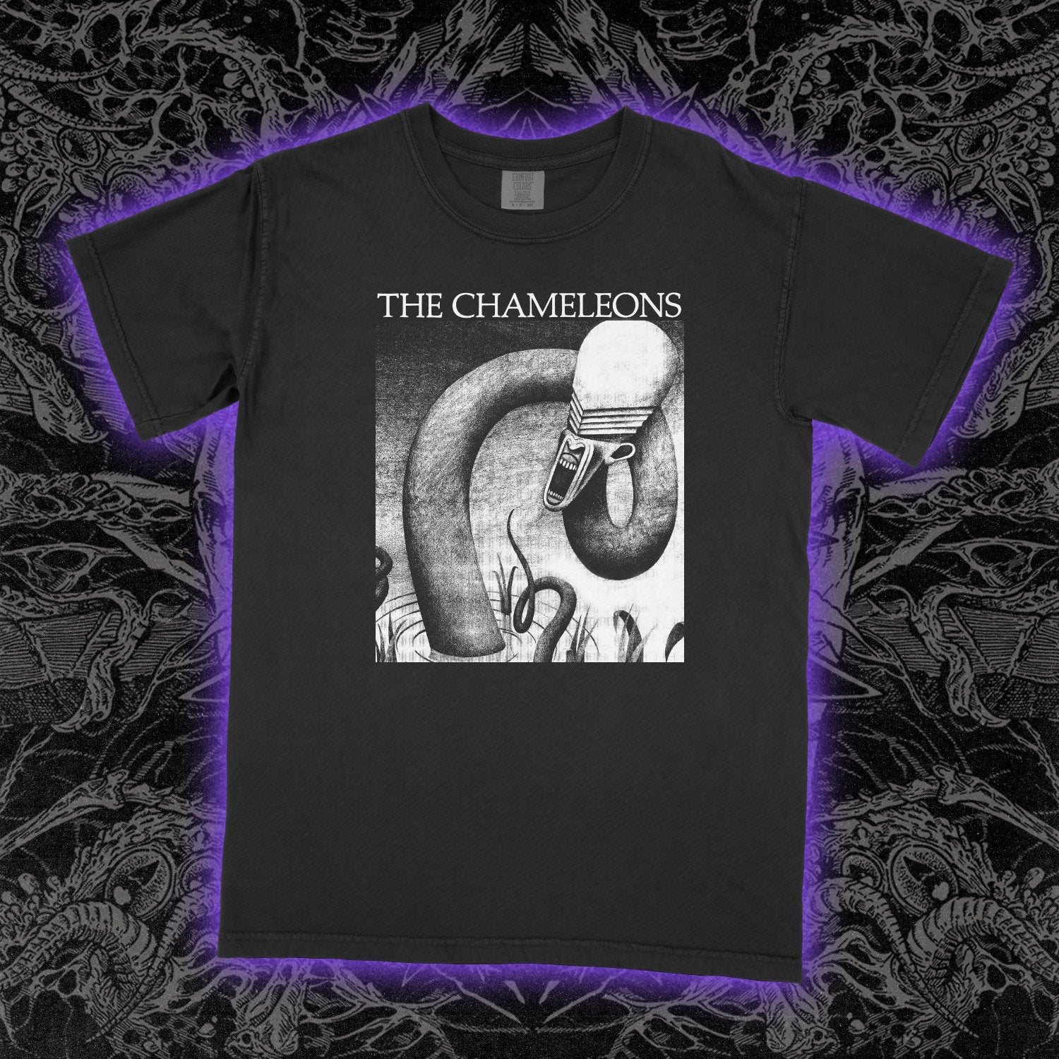 The Chameleons Swamp Thing Comfort Colors Black Tee