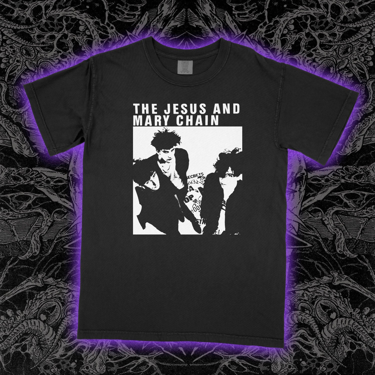 The Jesus And Mary Chain Group Comfort Colors Black Tee