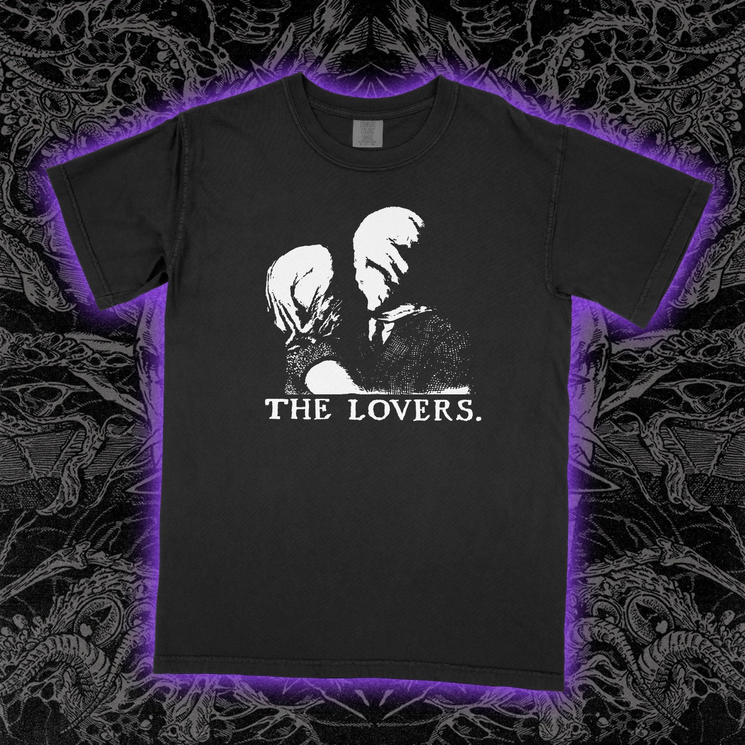 The Lovers Magritte Comfort Colors Black Tee