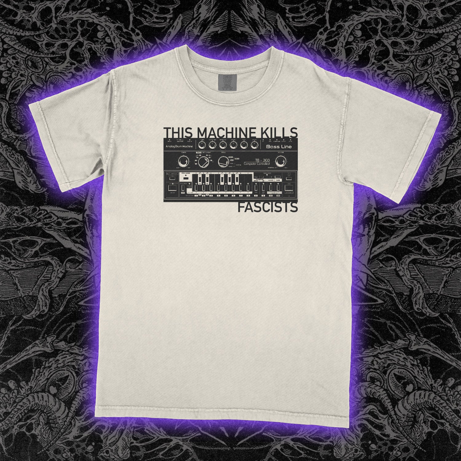 This Drum Machine Kills Fascists Comfort Colors Tee Ivory