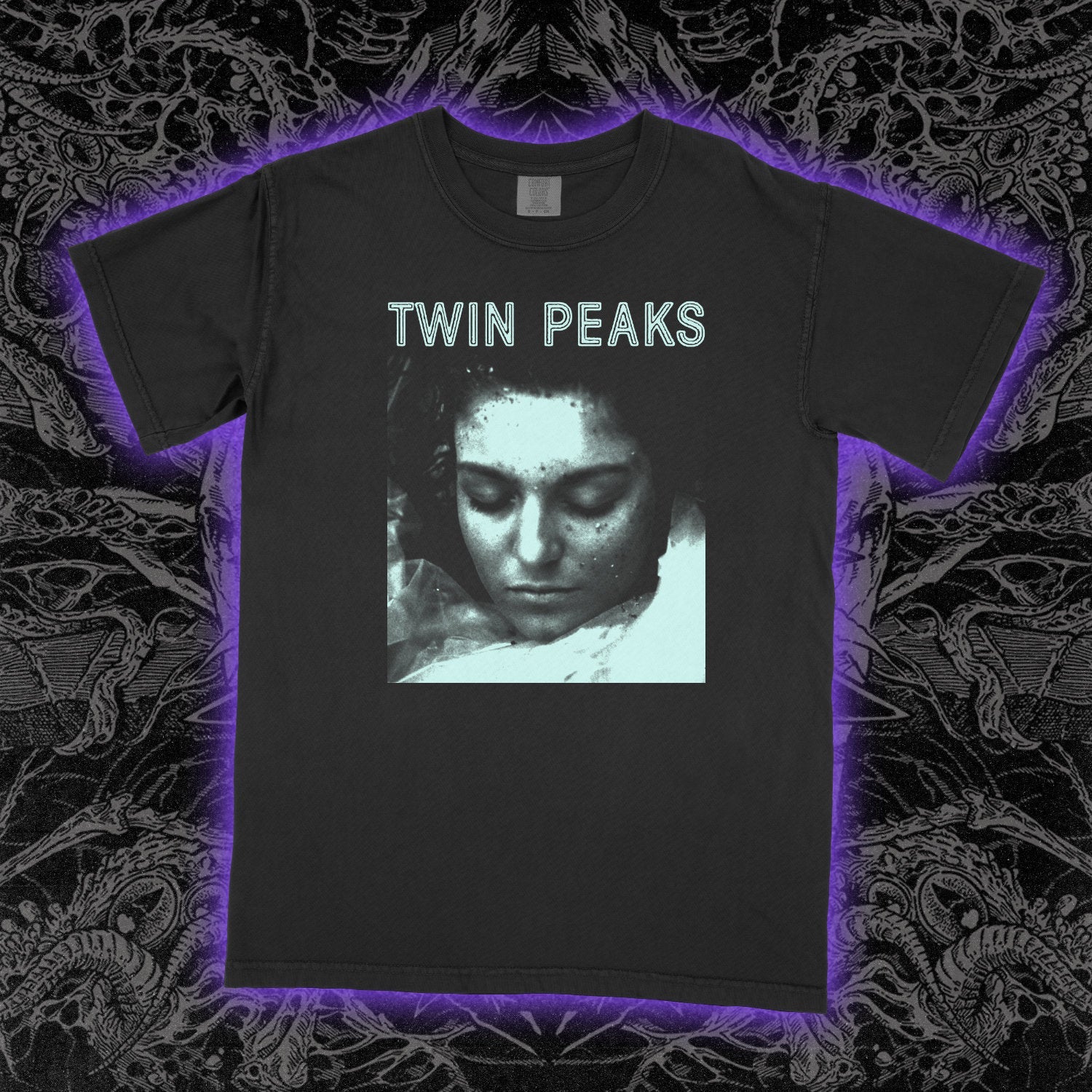 Twin Peaks Wrapped In Plastic Comfort Colors Black Tee