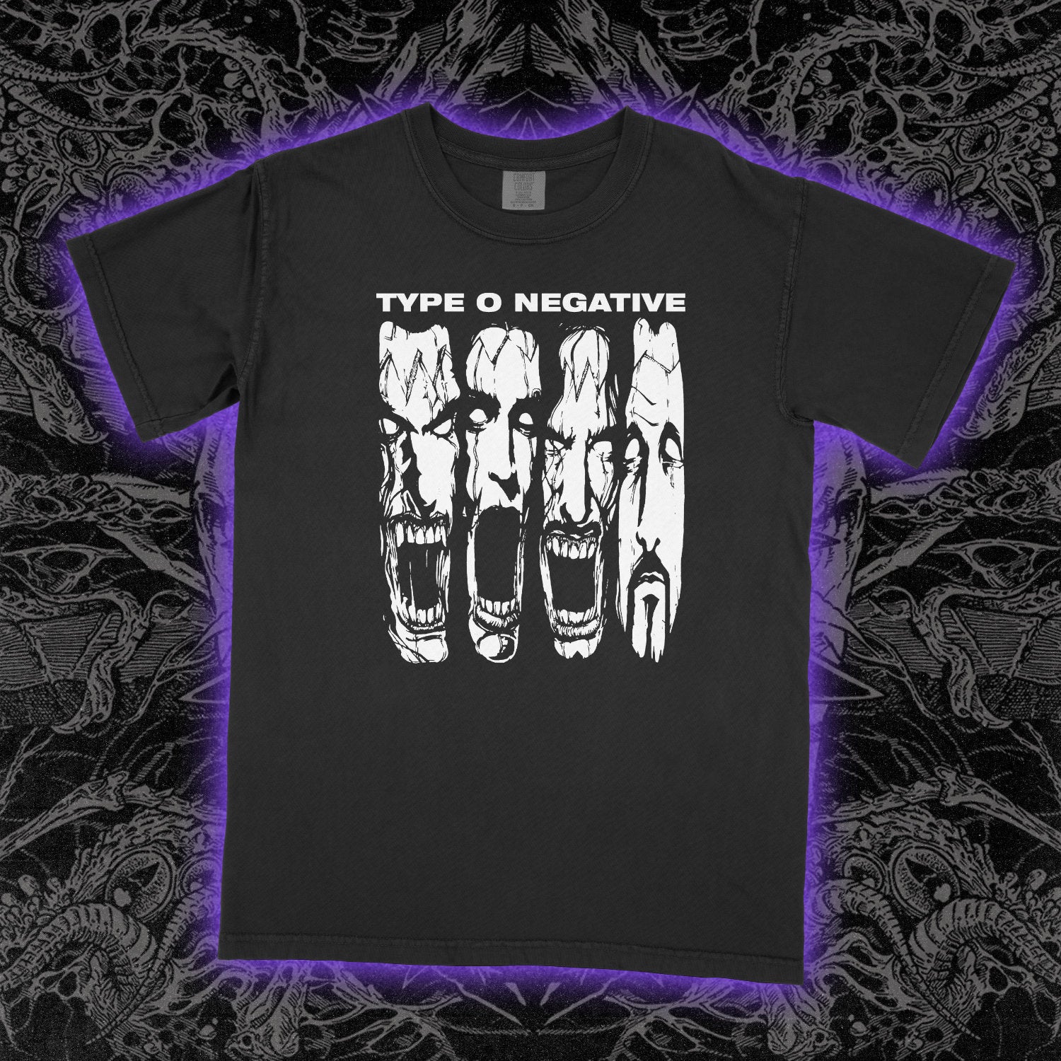 Type O Negative Faces Comfort Colors Black Tee