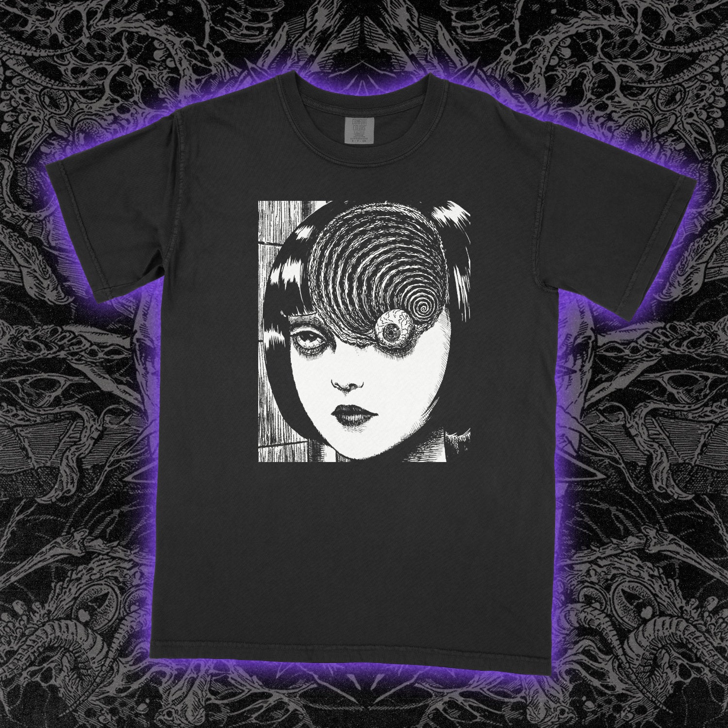 Uzumaki Eyeball Comfort Colors Black Tee