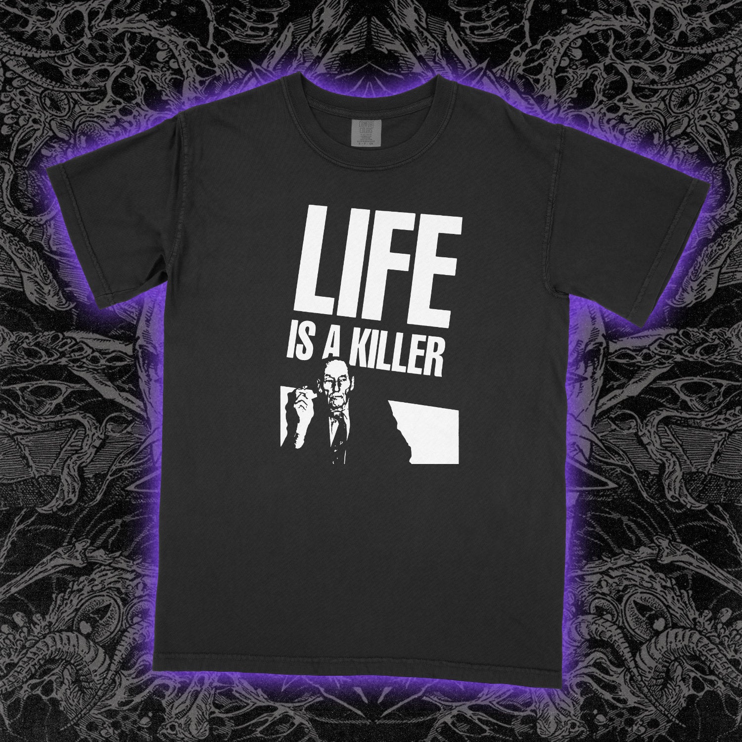 William Burroughs Life Is A Killer Comfort Colors Black Tee