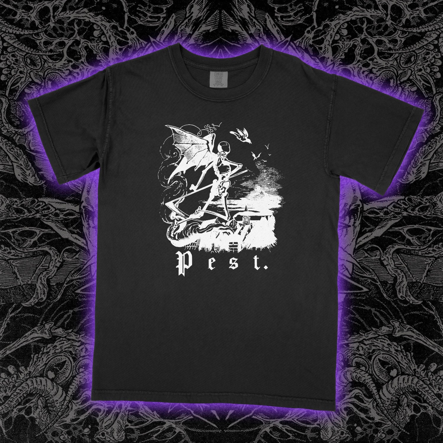 Winged Plague Comfort Colors Black Tee